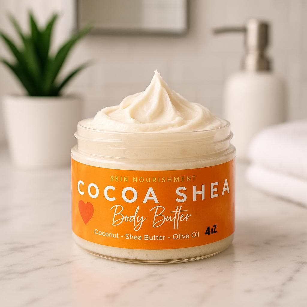 Cocoa Shea Body Butter: Handmade Natural Skin Cream (4 oz)