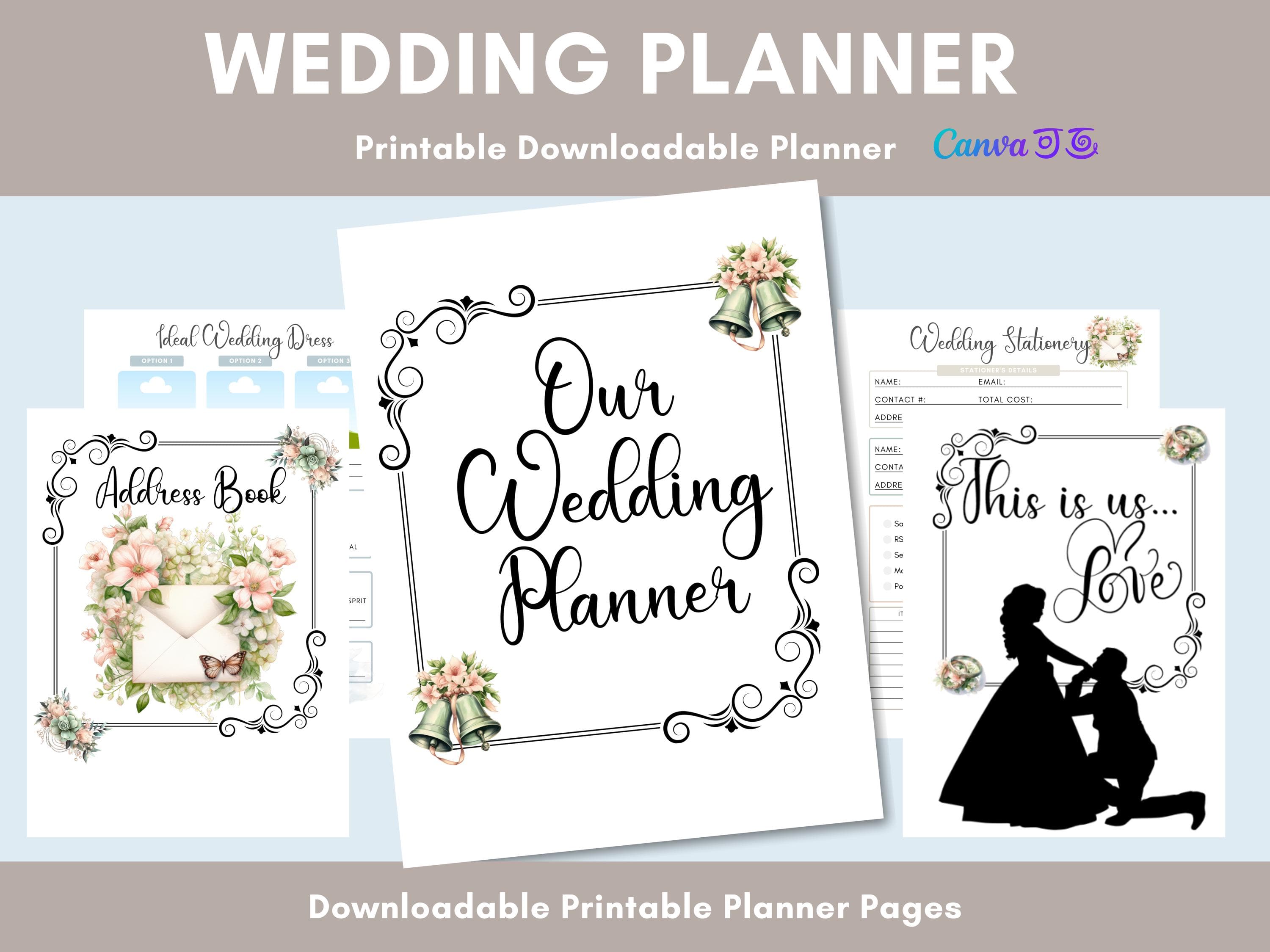 Printable Wedding Planner Kit: 150+ Page Organizer (Digital Download)