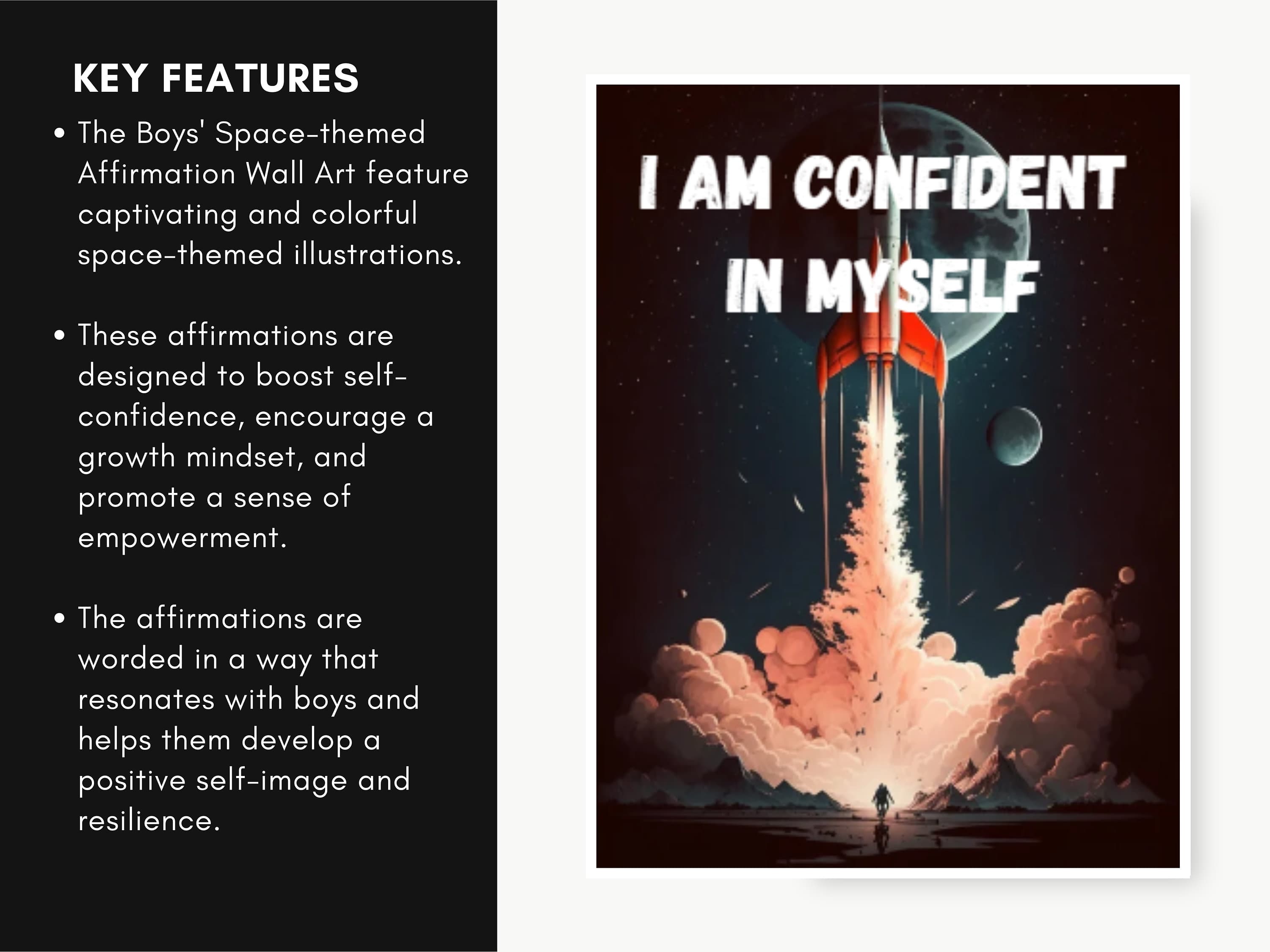 Space Affirmation Cards for Boys: Positive Mantras (Downloadable) - image 4
