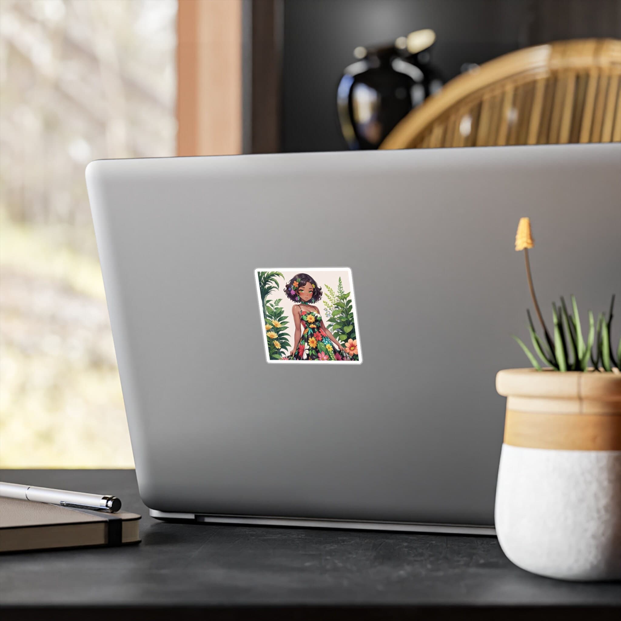 Purple Fairy Princess Sticker: Floral Garden Laptop Decal - image 5
