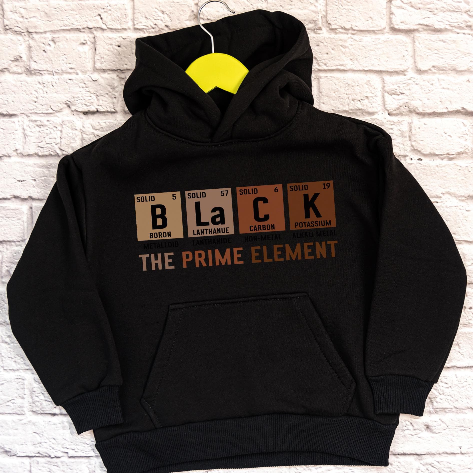 Black Empowerment Champion Hoodie: Periodic Table Design