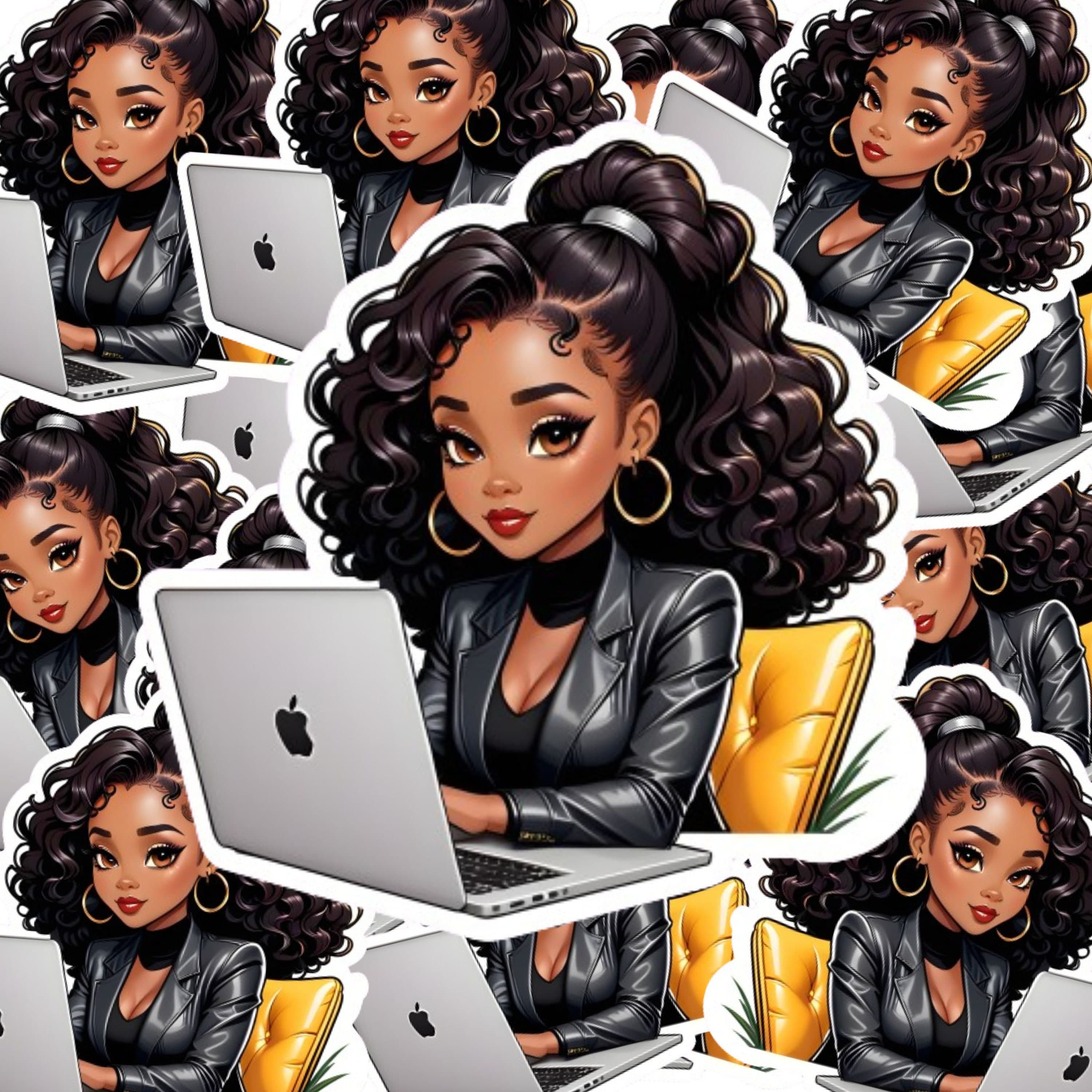 Girl Boss CEO Sticker: Black Woman Laptop Decal (2.5" Vinyl) - image 4