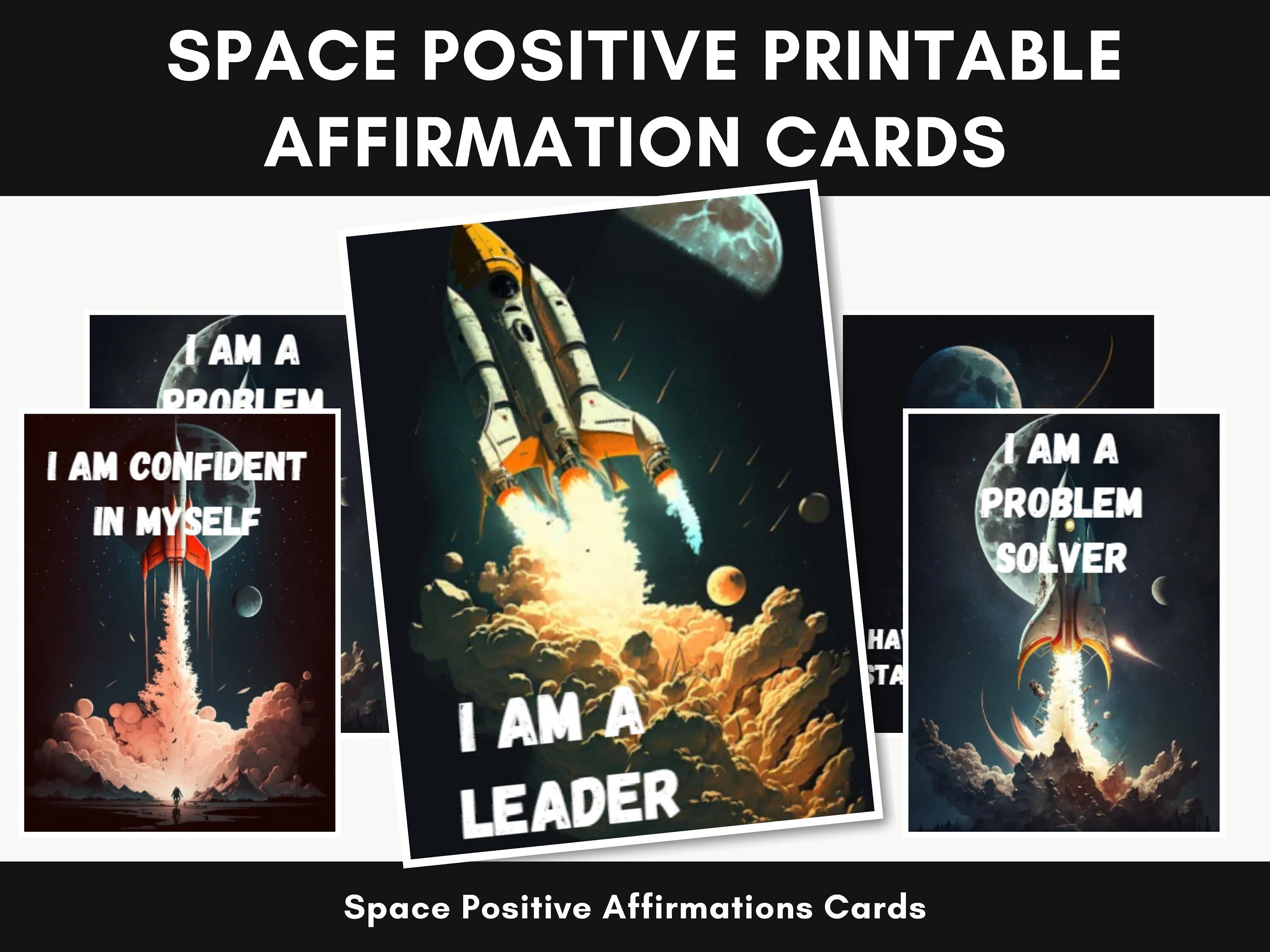 Space Affirmation Cards for Boys: Positive Mantras (Downloadable)