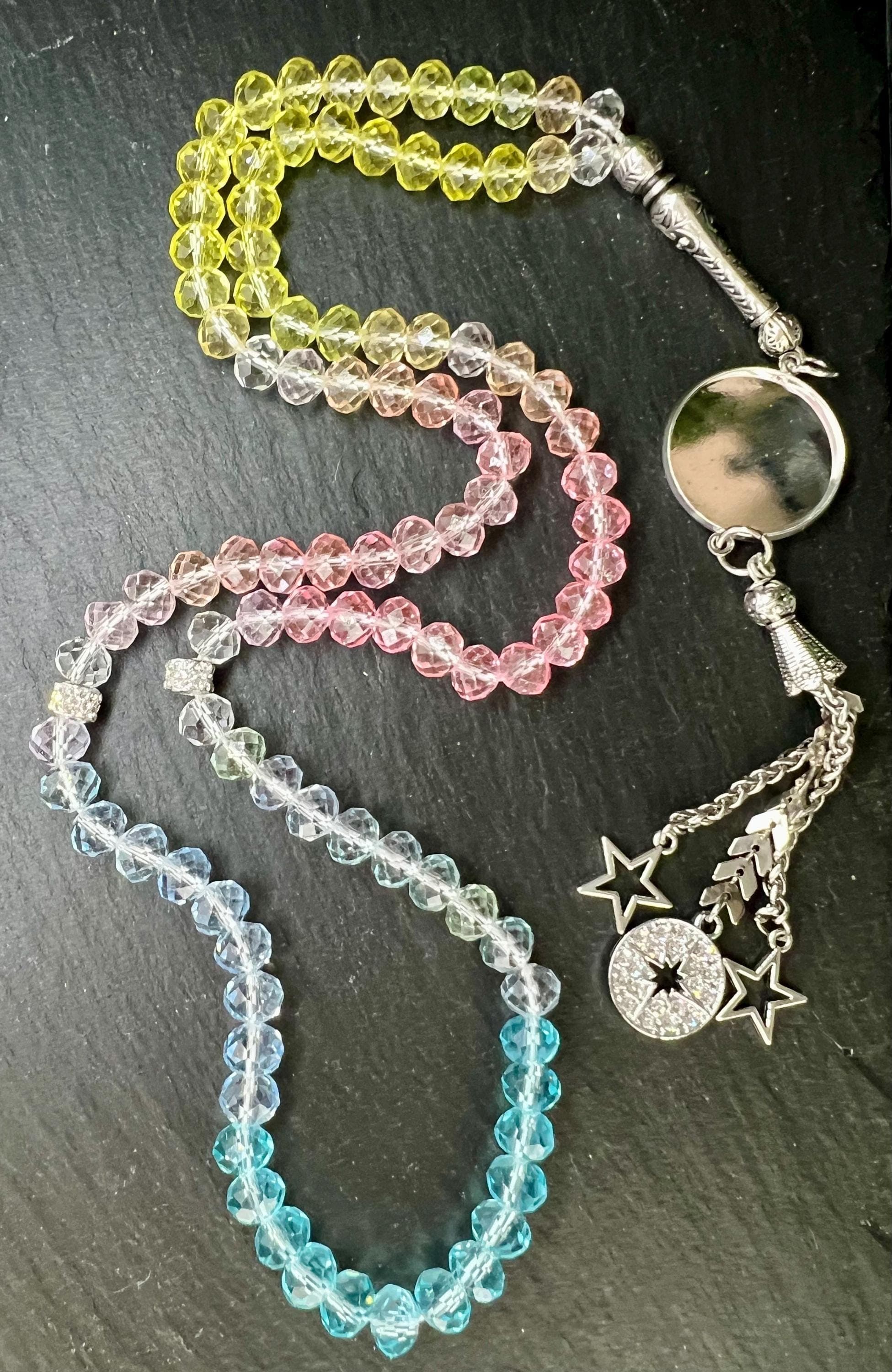 Personalized Tasbih with Photo Locket Crystal Beads Prayer Beads Gift in Ramadan & Eid