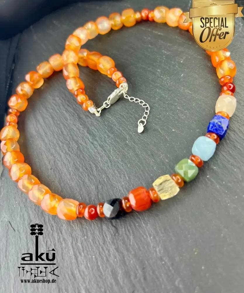 7 Chakras Necklace: 925 Silver, Natural Gemstone Energy