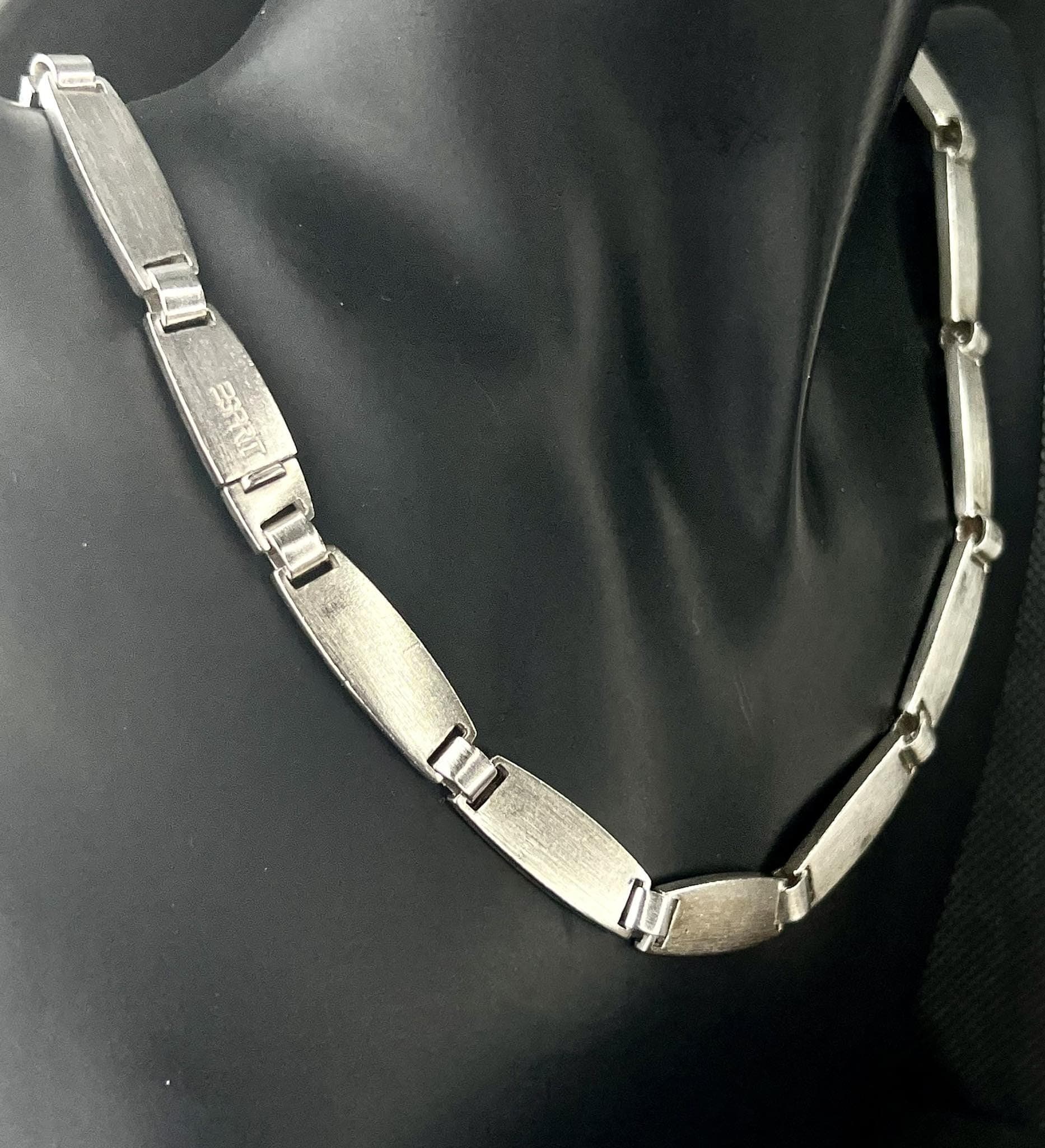 Vintage ESPRIT 925 Sterling Silver Collar Necklace Bar Link Necklace