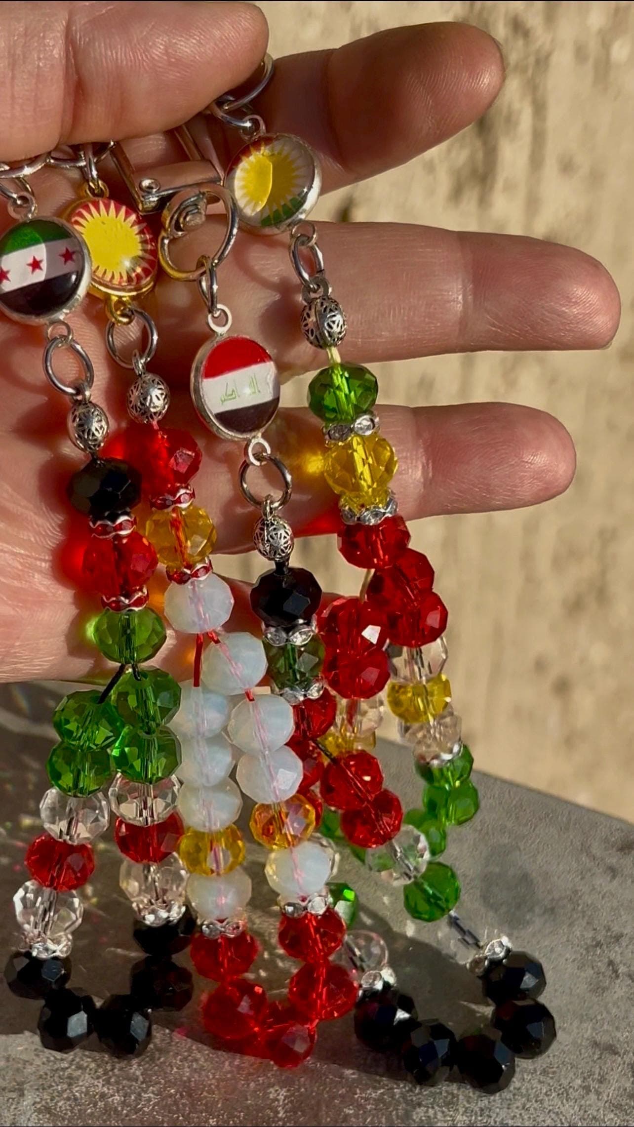 Flag Crystal Smartphone Tasbih, Mobile Accessories, Islamic Prayer Beads Rosary