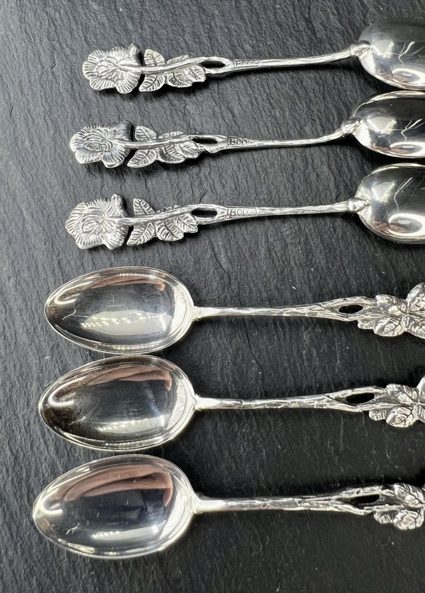 Vintage 800 Silver Mocha, One Spoon, Hildesheimer Rose Pattern, Widmann - image 5