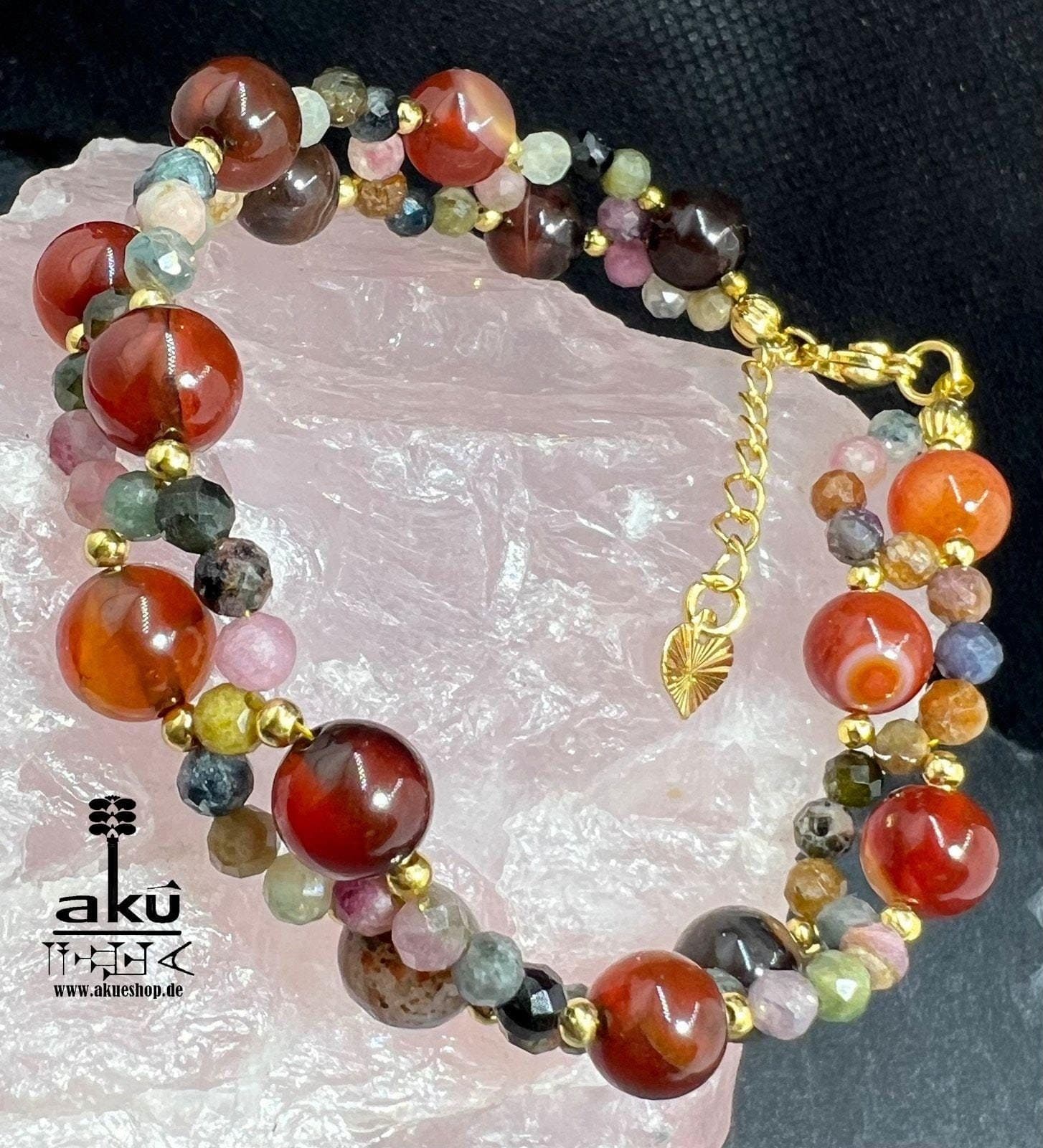 achat rot armband bracelet agate handmade schmuck geschenk gift goldplated vergoldet