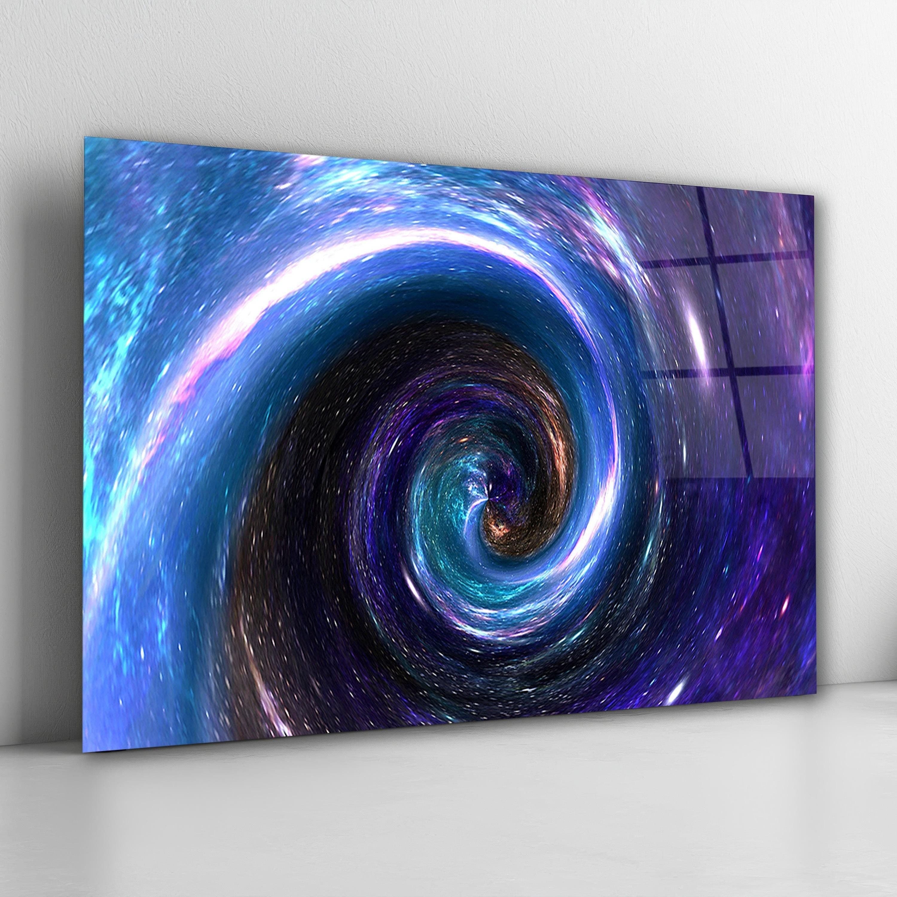 Space Vortex Tempered Glass Wall Art, Galaxy Wormhole Glass Wall Decor, Cosmic Wall Art, Office Wall Decor, Man Cave Decor, Wall Hangings