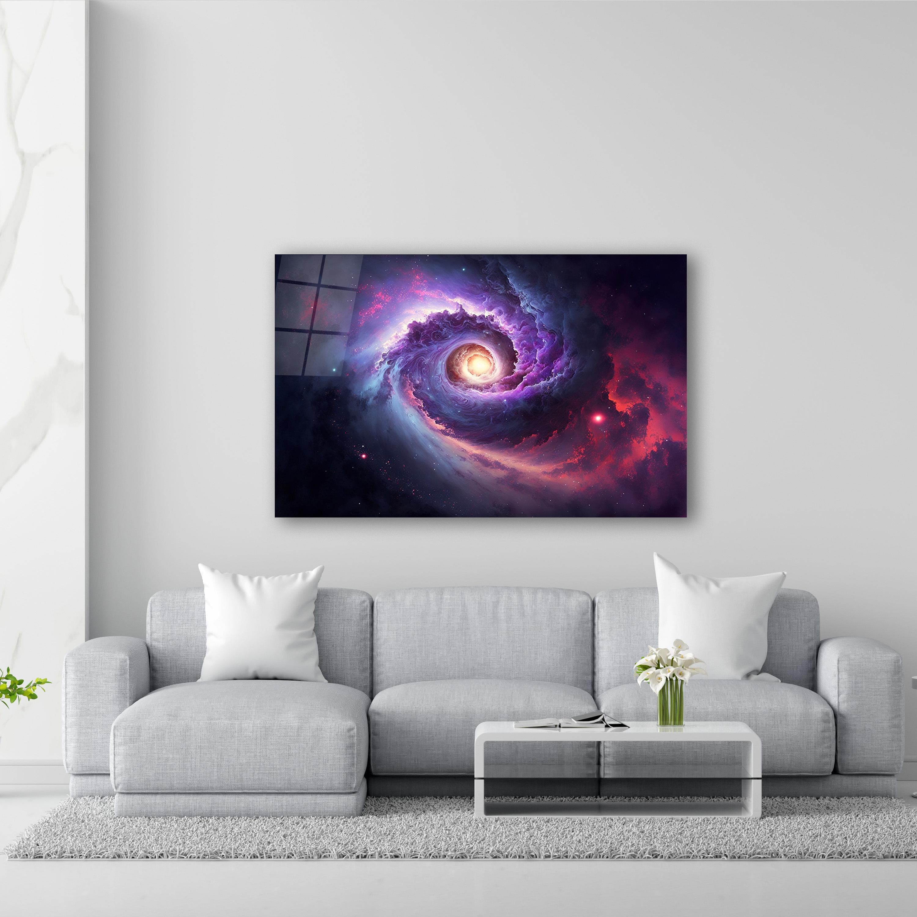 Galaxy Tempered Glass Wall Art, Space Wall Decor, Cosmos Wall Art, Graduation Gifts, Office Wall Art, Interior Design Ideas, Wall Hangings