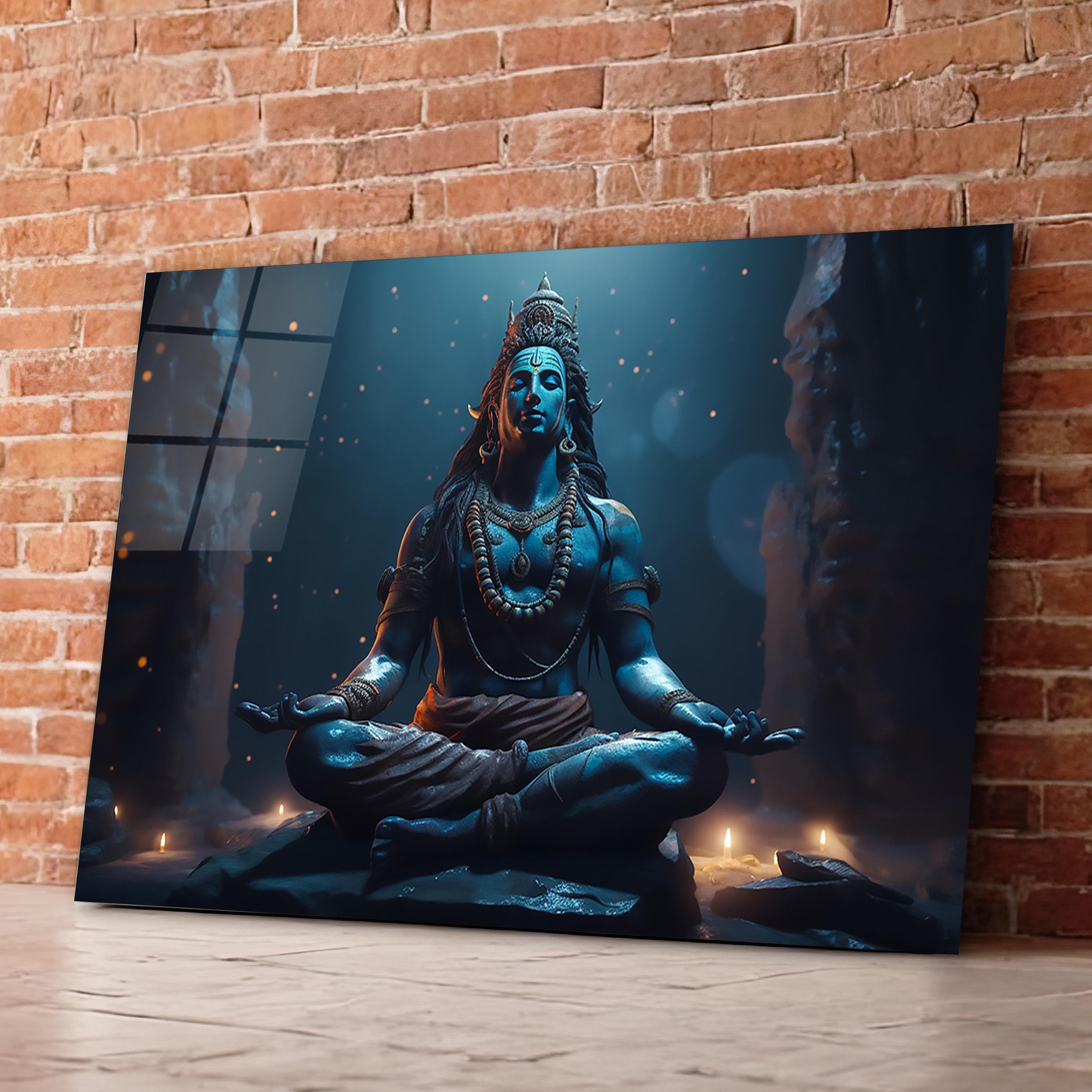 Lord Shiva Glass Wall Art, Shiva Tempered Glass Decor, Hindu God Wall Art, Hindu Gifts, Valentine's Gifts, Birthday Gifts, Wall Hangings