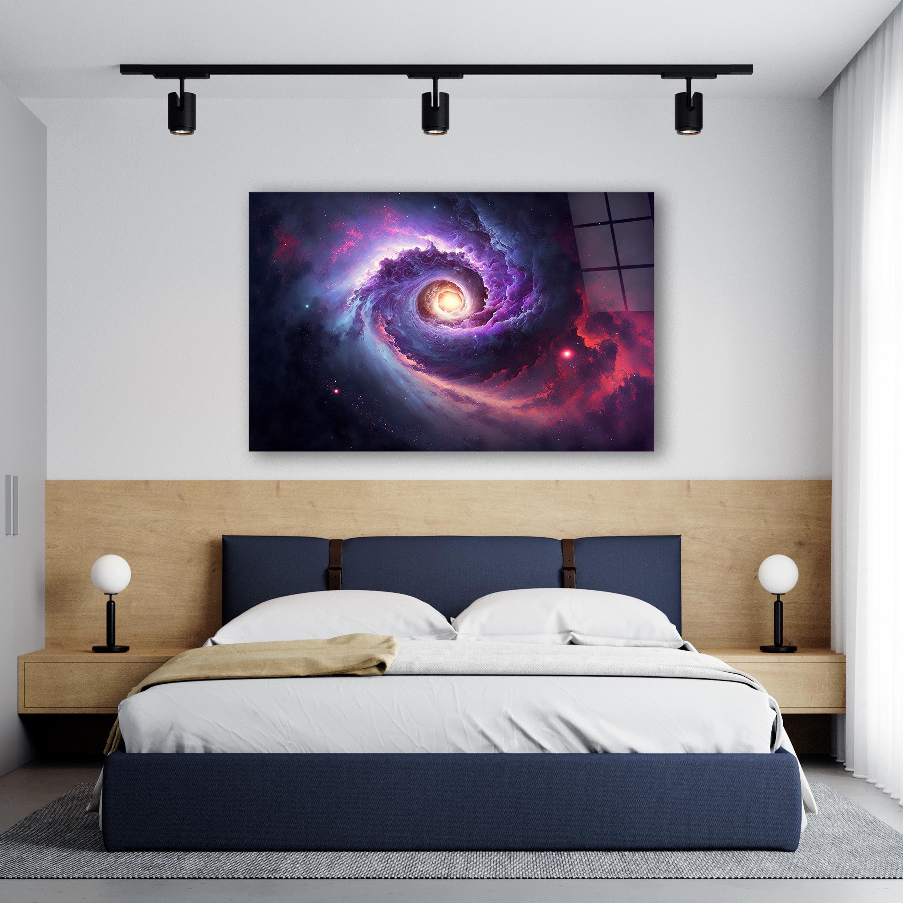 Galaxy Tempered Glass Wall Art, Space Wall Decor, Cosmos Wall Art, Graduation Gifts, Office Wall Art, Interior Design Ideas, Wall Hangings