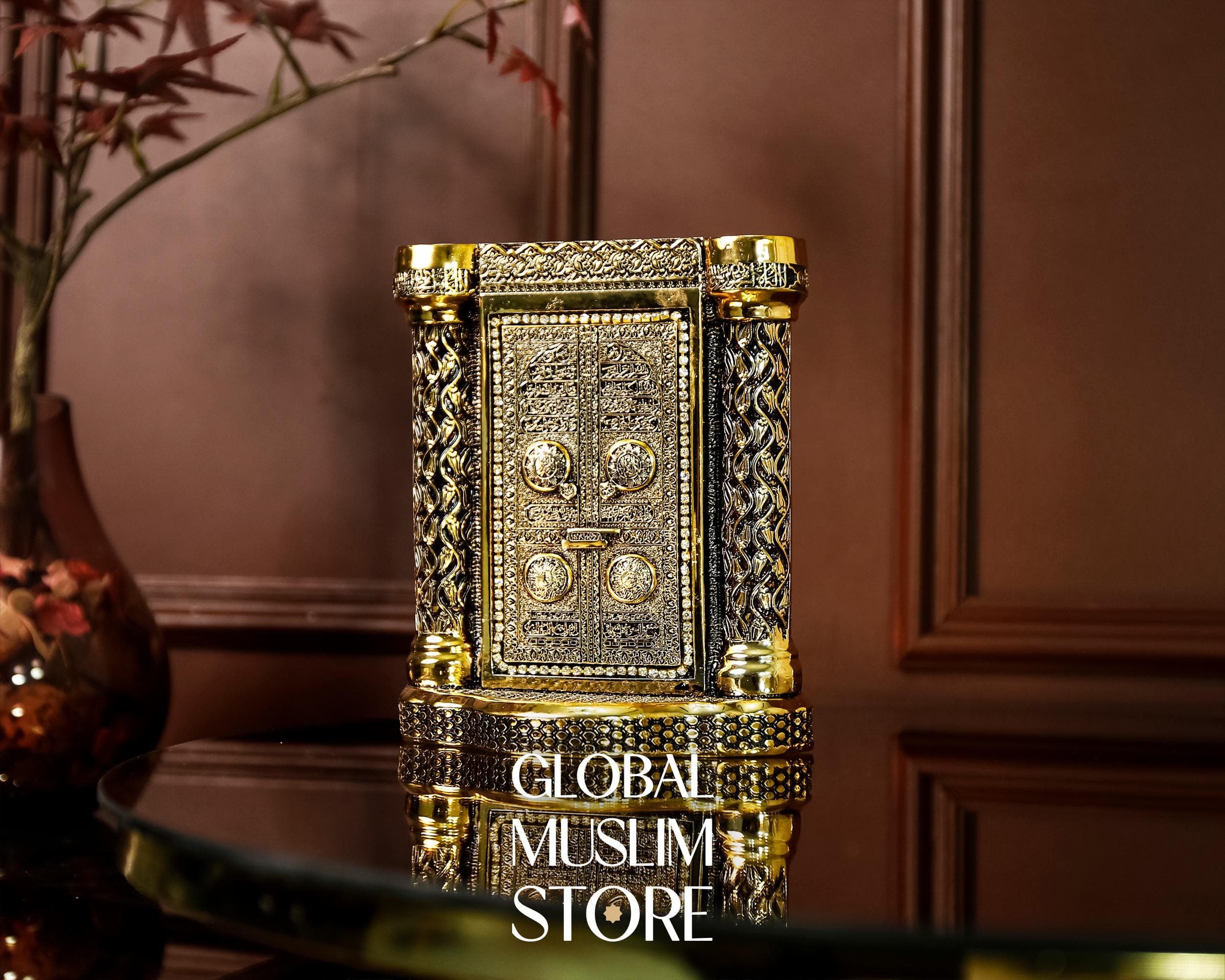Gold Kaaba Door Figurine with Ayat al-Kursi | Islamic Spiritual Home Decor Gift | Islamic Office Decor | Decorative Islamic Art | Muslim Art - image 3