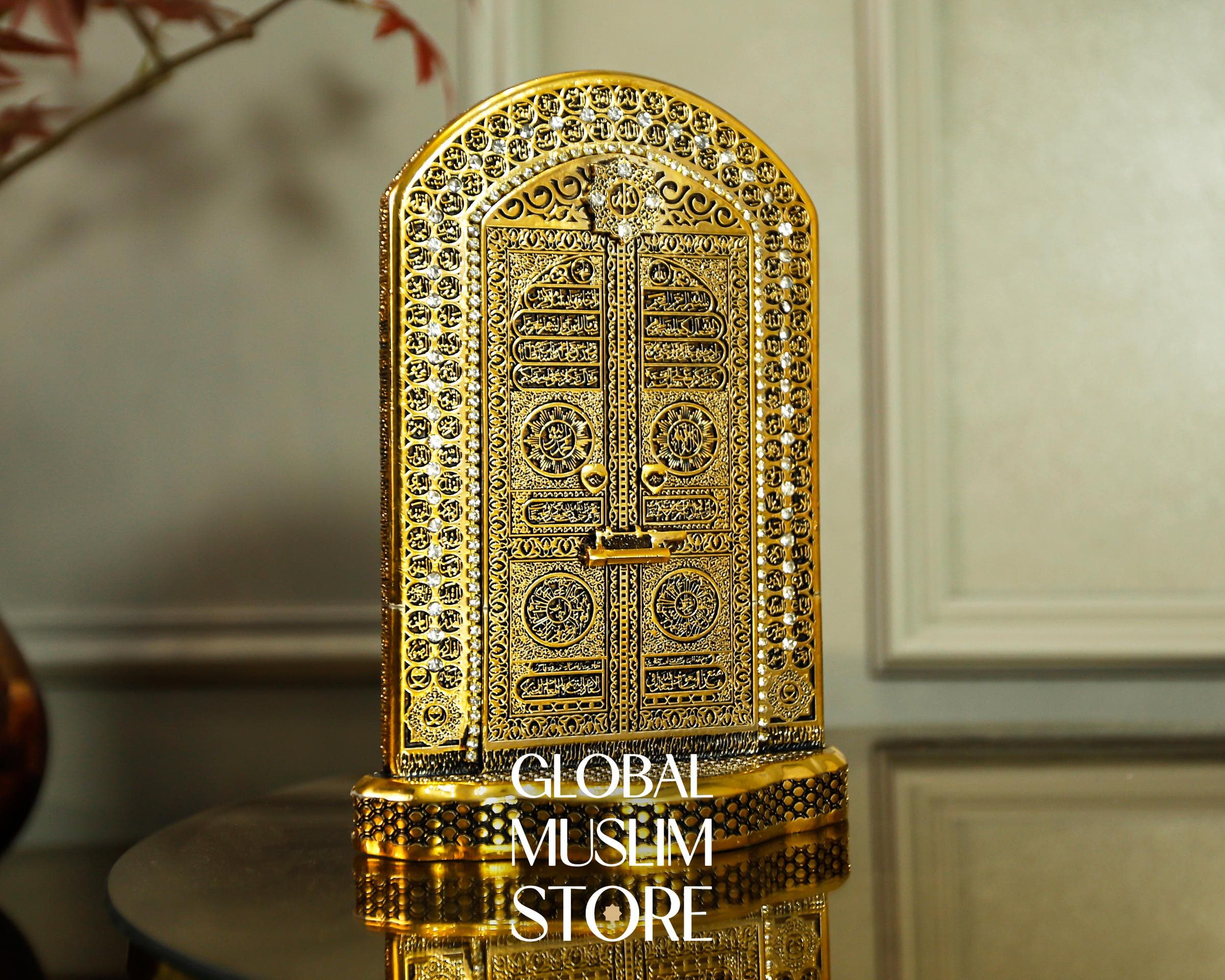 Gold Kaaba Door Figurine with Ayat al-Kursi | Islamic Home Decor | Muslim Spiritual Gift | Gift For Muslim | Muslim Art | Islamic Artwork - image 4