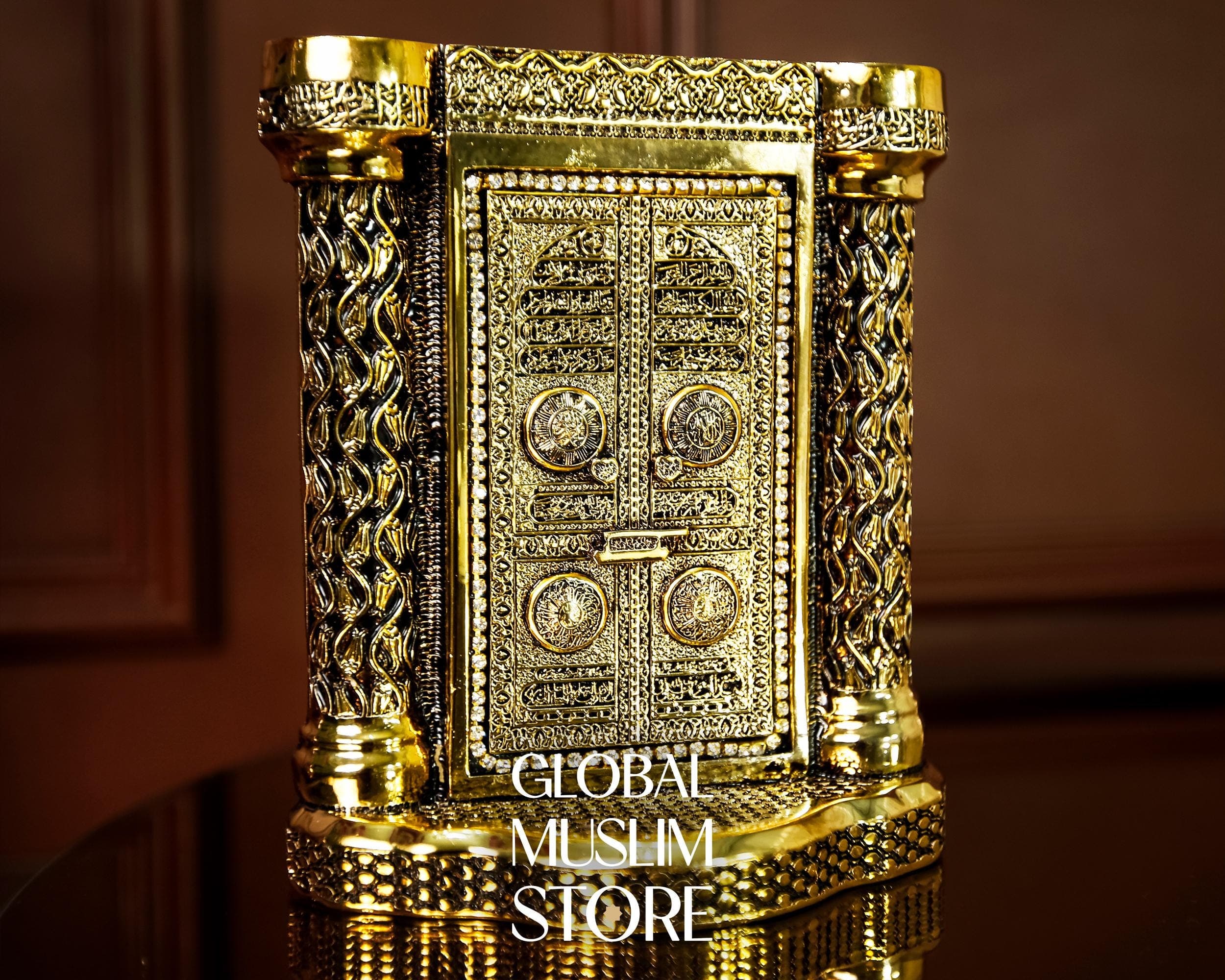 Gold Kaaba Door Figurine with Ayat al-Kursi | Islamic Spiritual Home Decor Gift | Islamic Office Decor | Decorative Islamic Art | Muslim Art - image 5