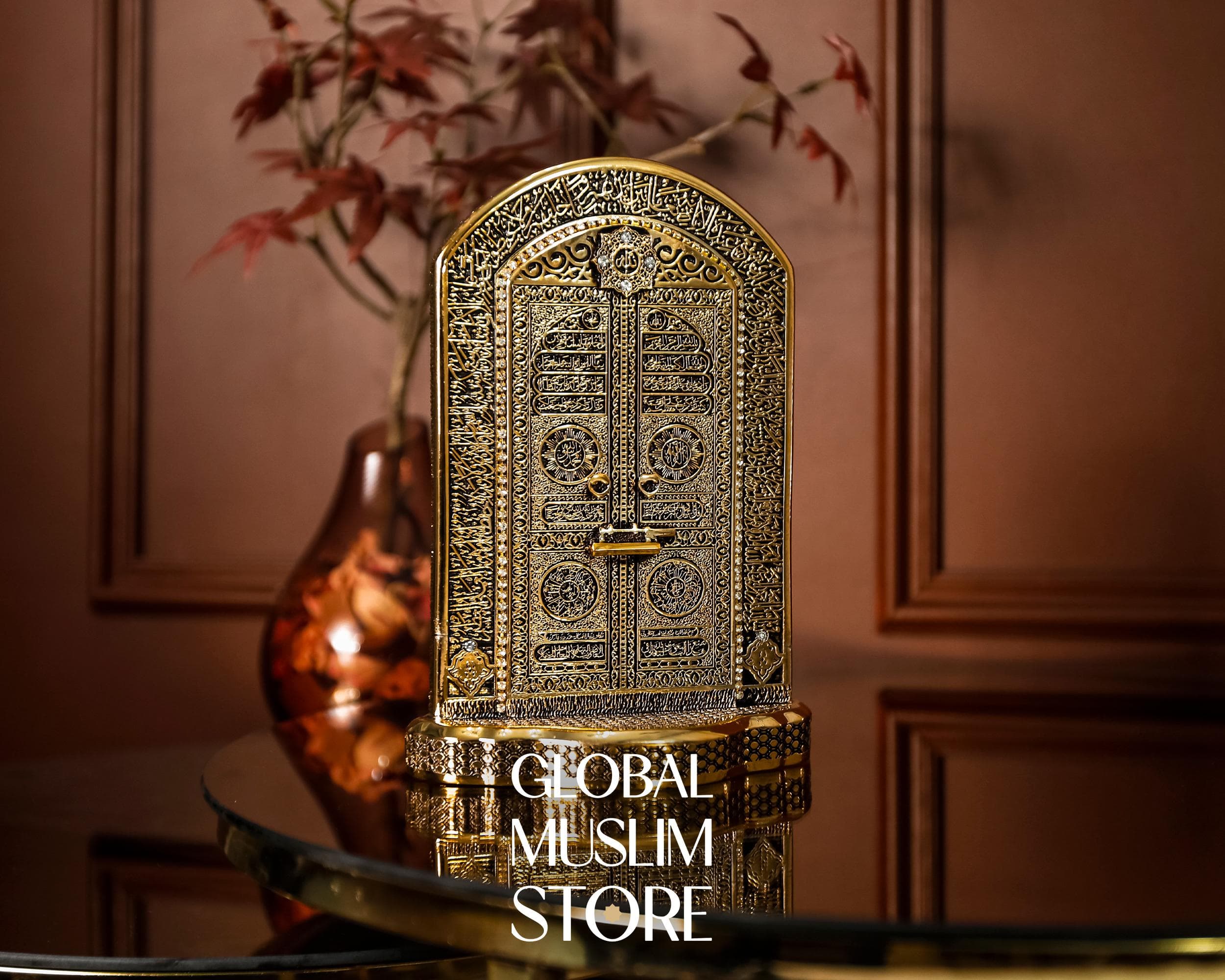 Gold Kaaba Door Figurine with Ayat al-Kursi | Islamic Spiritual Home Decor Gift | Islamic Office Decor | Decorative Islamic Art - image 3