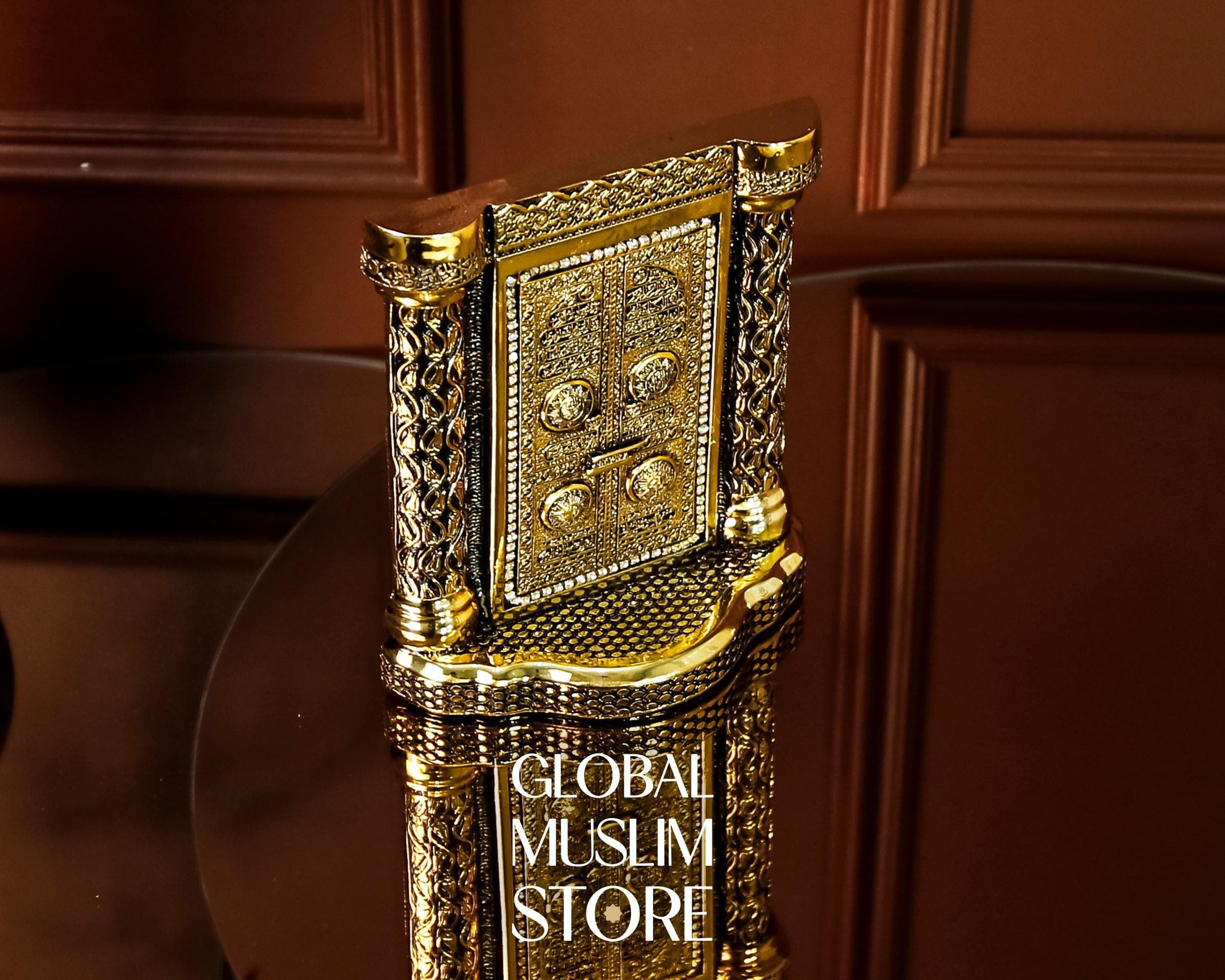 Gold Kaaba Door Figurine with Ayat al-Kursi | Islamic Spiritual Home Decor Gift | Islamic Office Decor | Decorative Islamic Art | Muslim Art - image 4