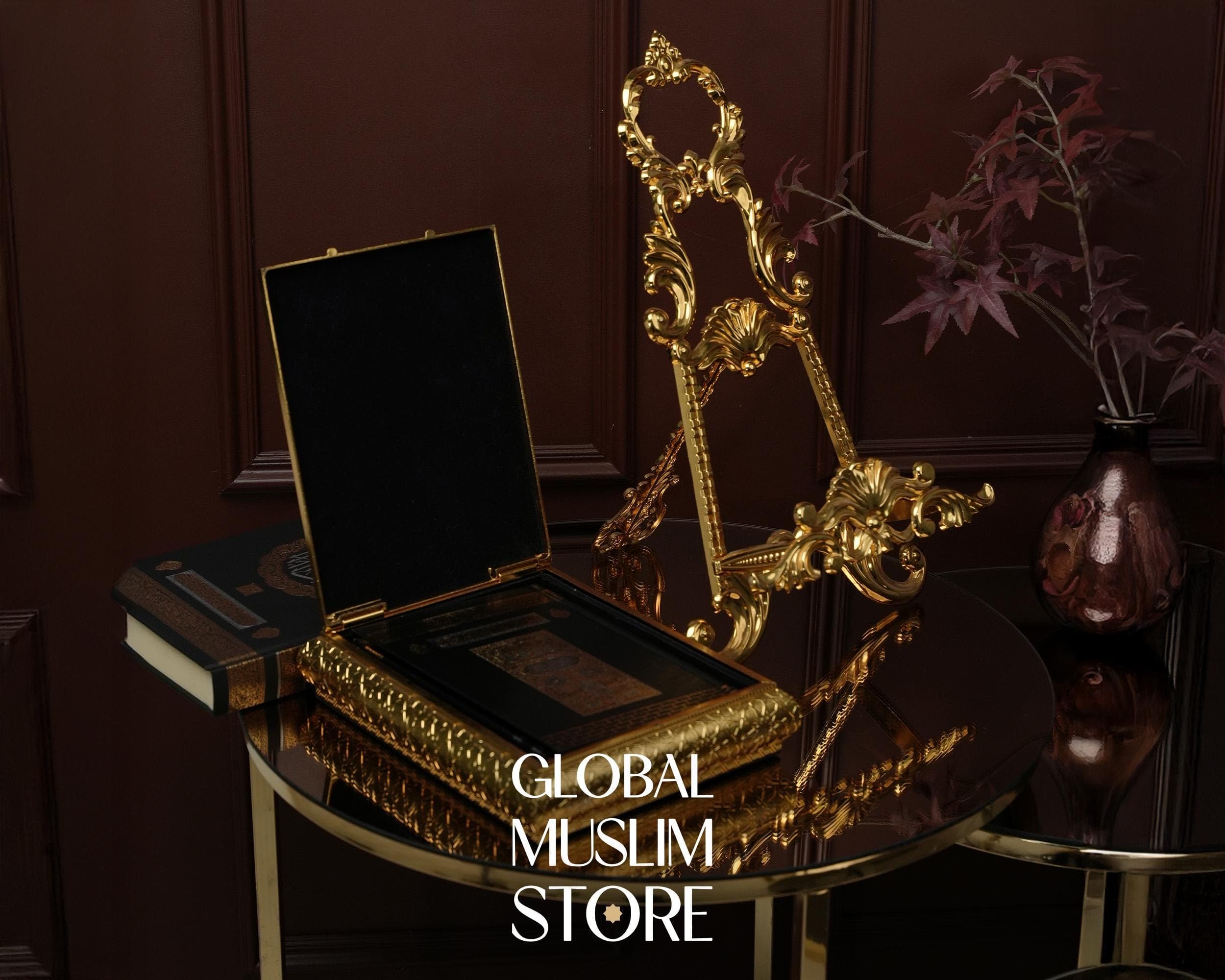 Luxury Gold Quran Box Set: Engraved Islamic Gift with Display Stand - image 4
