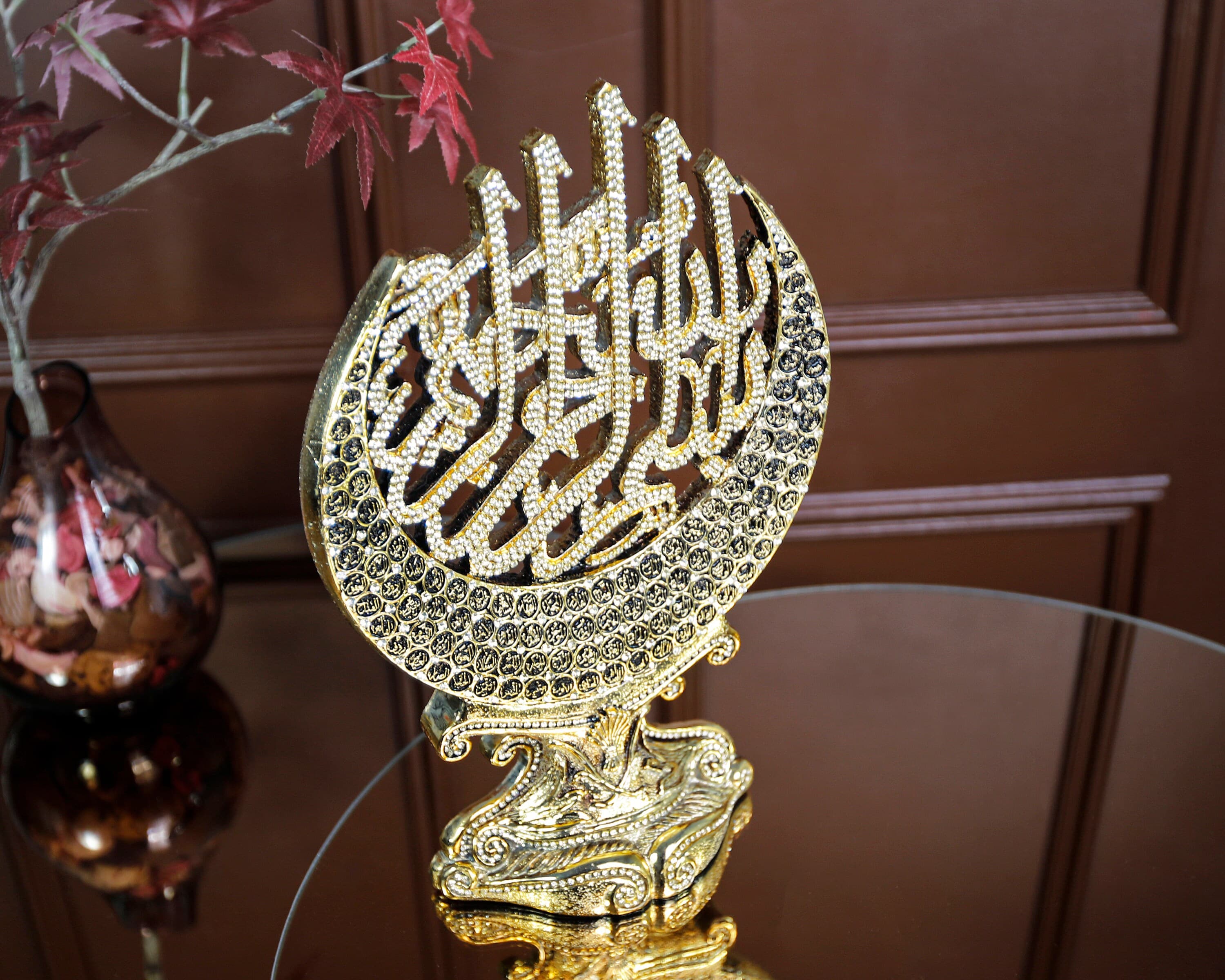 Islamic Decor, Islamic Art, Islamic Gift, Gift For Muslim, 99 names of Allah, Crescent Basmala and Esmaul Husna Trinket Figurine Ornament - image 5