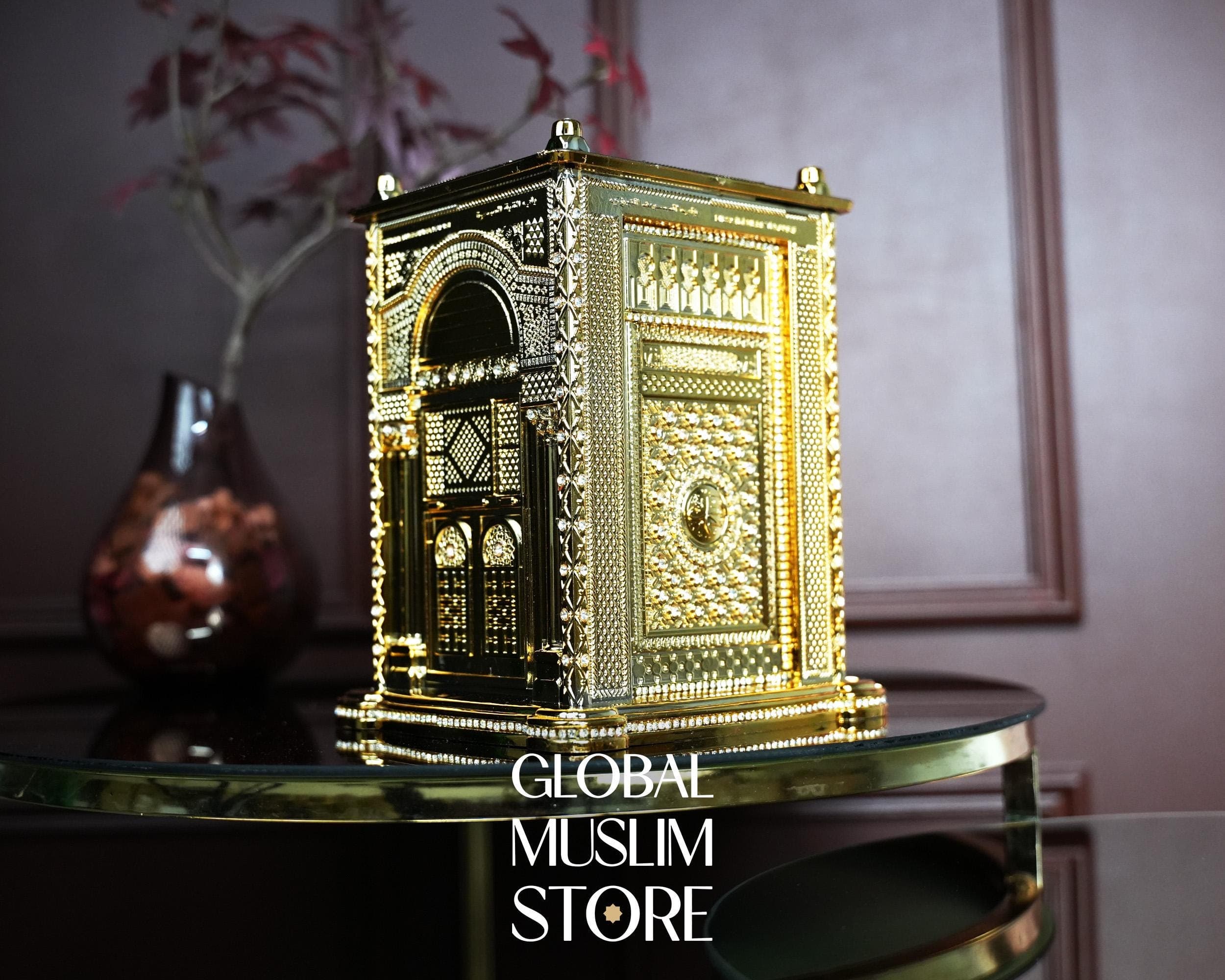 Quran Holder Figurine with Quran | Gold Decorative Quran Case | Muslim Home Decoration | Muslim Art | Islamic Home Office Decor - image 4