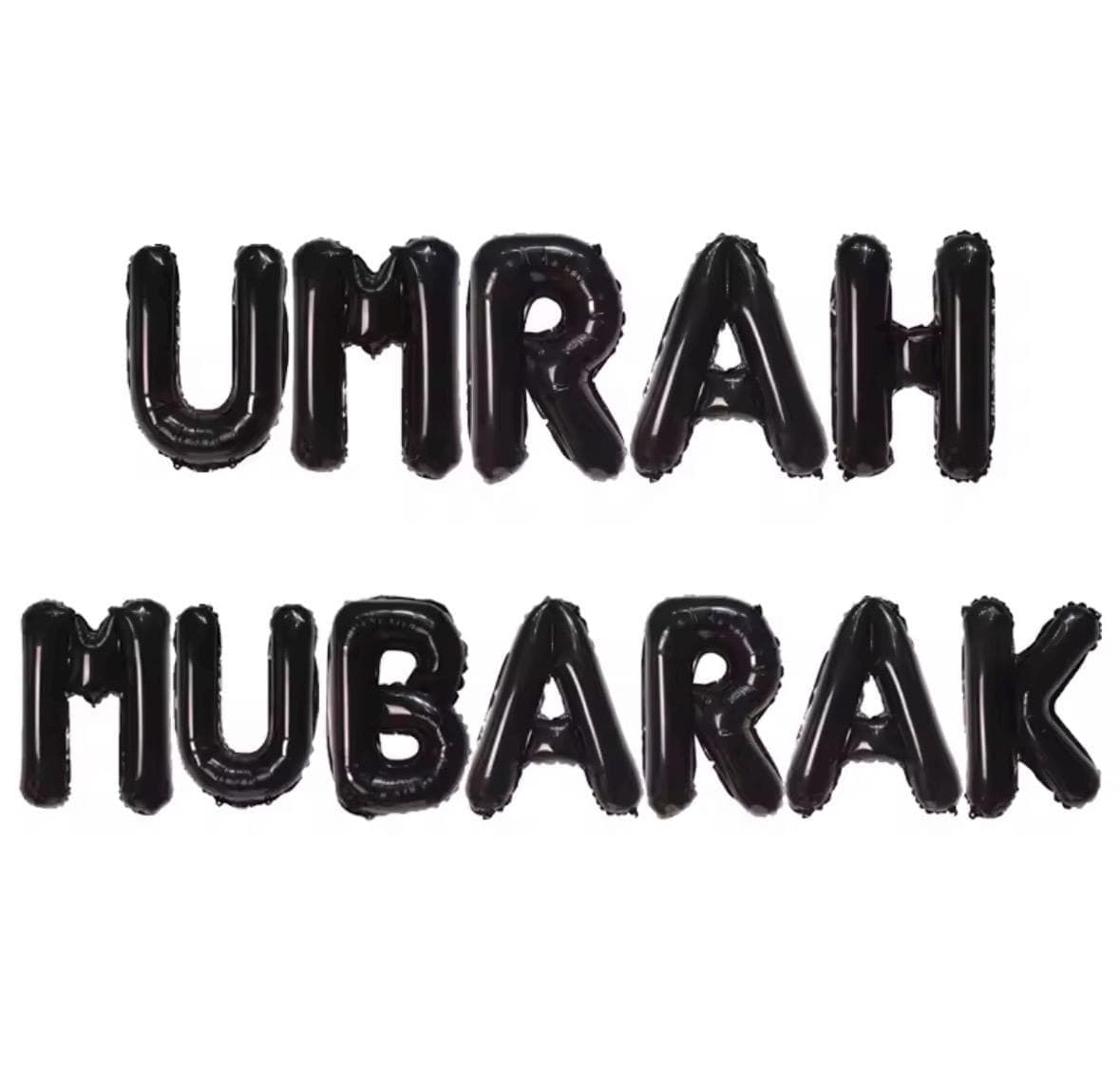 Umrah Mubarak Balloon Banner | Gold or Black | Umrah Decorations | Islamic Party Decor | Welcome Home Umrah | Umrah Celebration - image 3