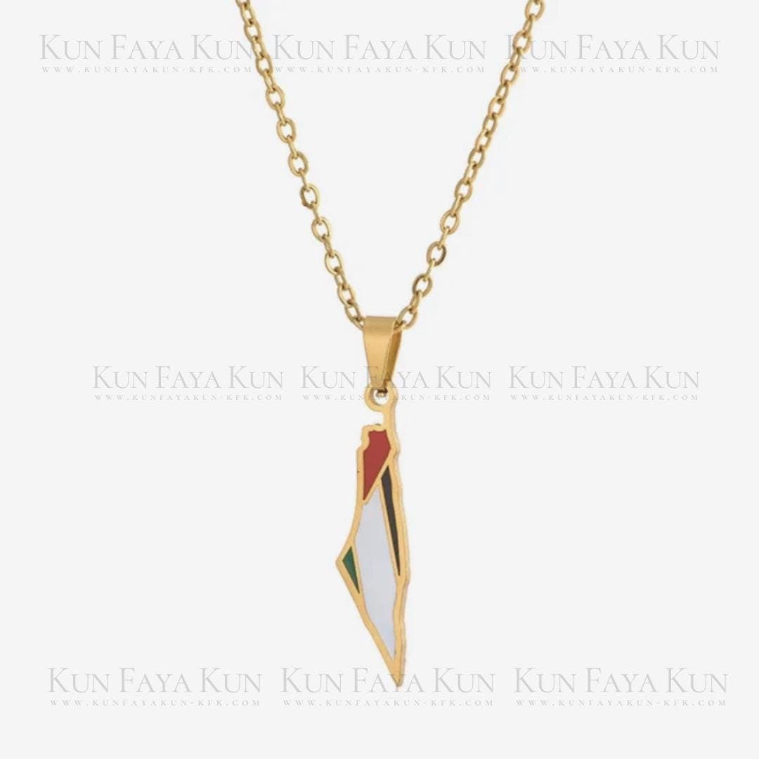 Palestine Map Pendant Necklace - image 3