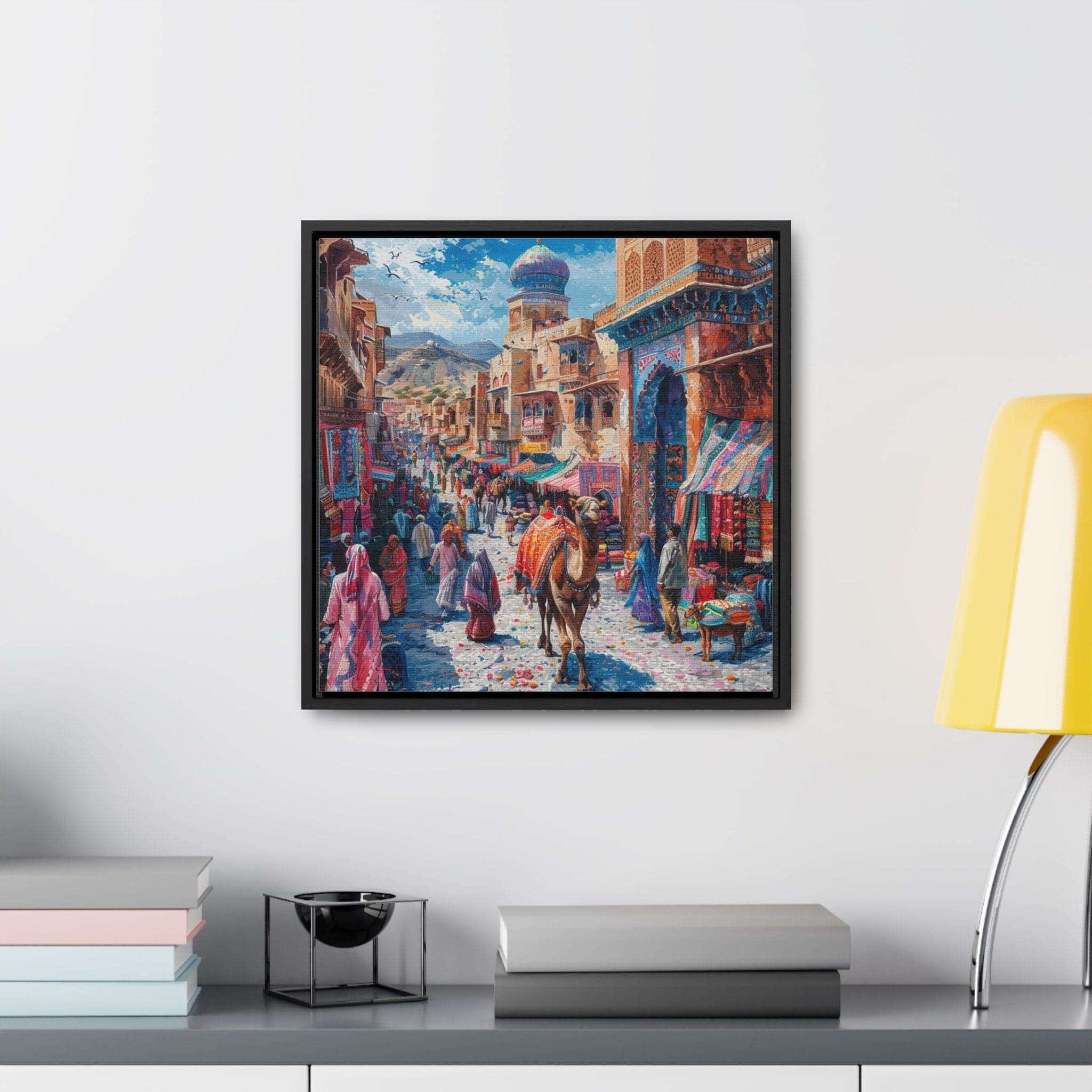 Sindhi Village Art Painting, Gallery Canvas Square Frame, Mughal Palace Afghan Pakistani Indian women Subcontinent Persian Wall Print Poster
