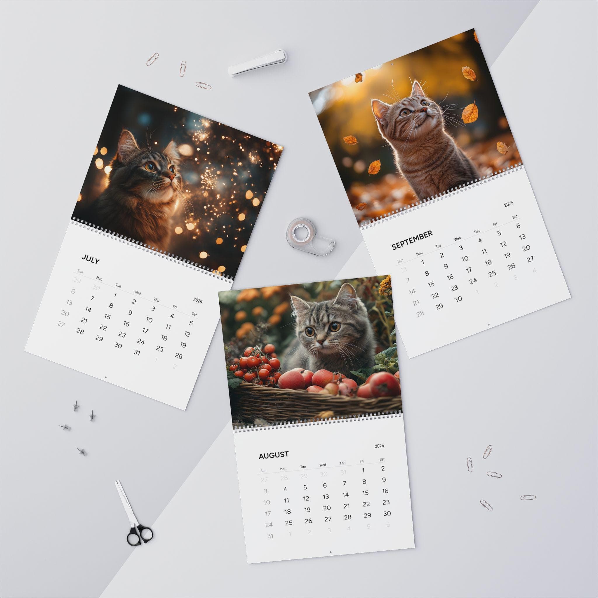 Cat Wall Calendar 2025 - Monthly Cat Illustrations, Cat Lover Gift, Cat Art Decoration, Cat Themed Planner, Yearly Cat Calendar Cat lady - image 5