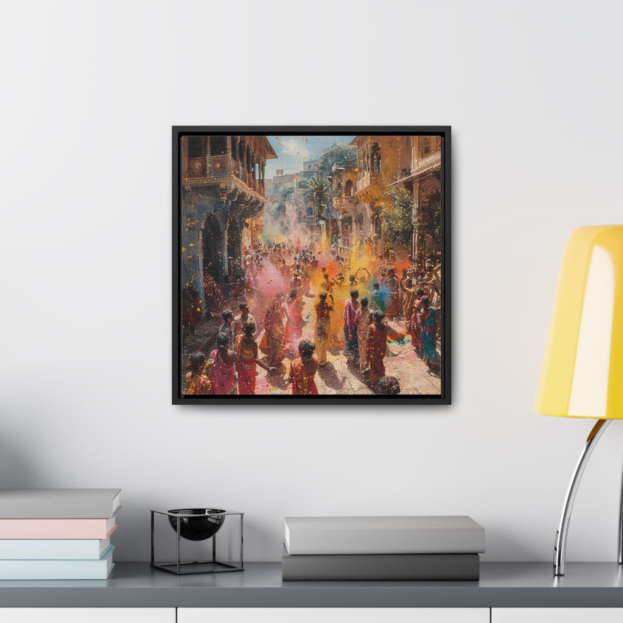 Sindhi Village Art Painting, Gallery Canvas Square Frame, Mughal Palace Afghan Pakistani Indian women Subcontinent Persian Wall Print Poster
