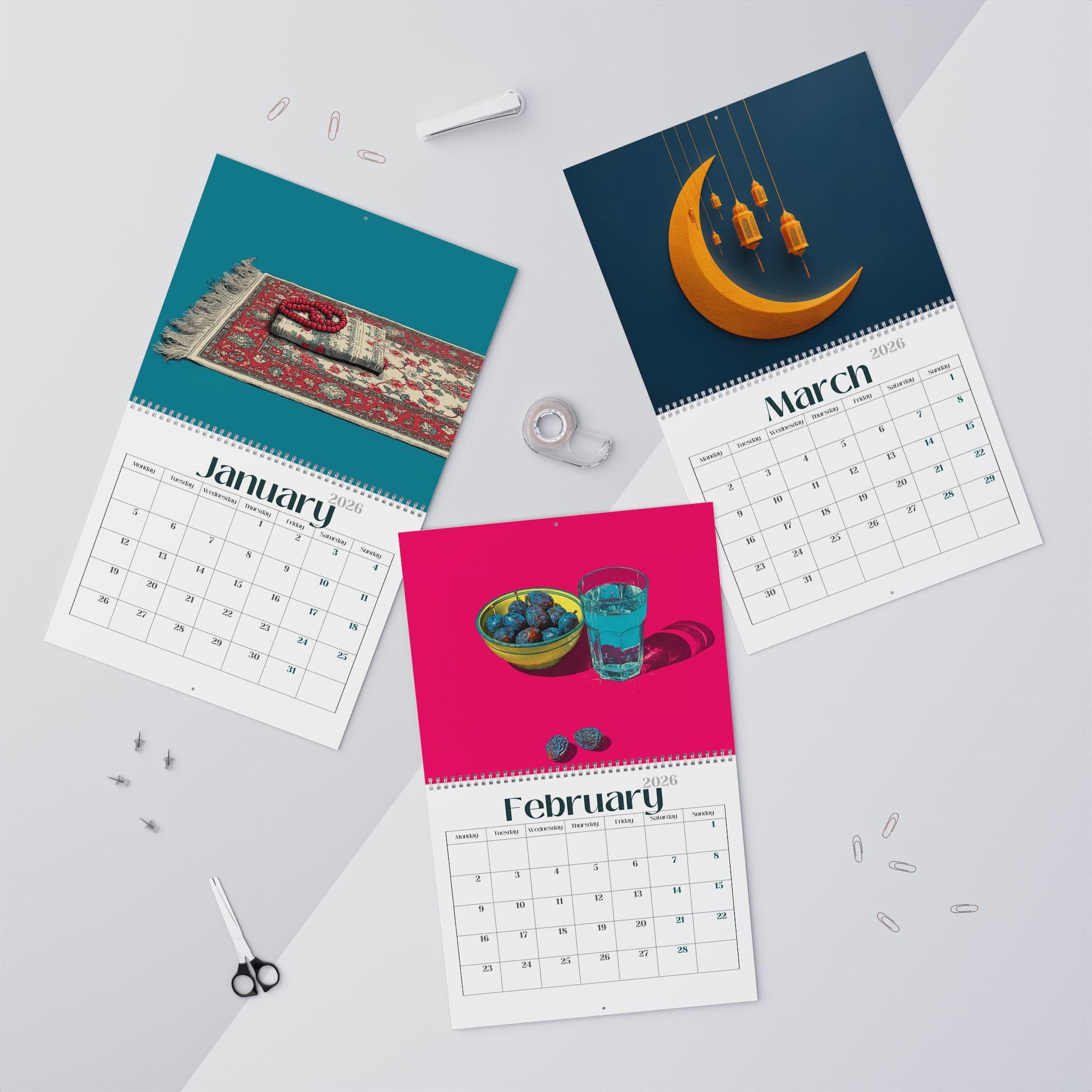2026 Islamic Art Wall Calendar Size 11x8.5 & 14x11.5 Minimalist Ramadan Eid ul Fitr Eid ul Azha Monthly Planner Yearly Decor Muslim Pakistan - image 4