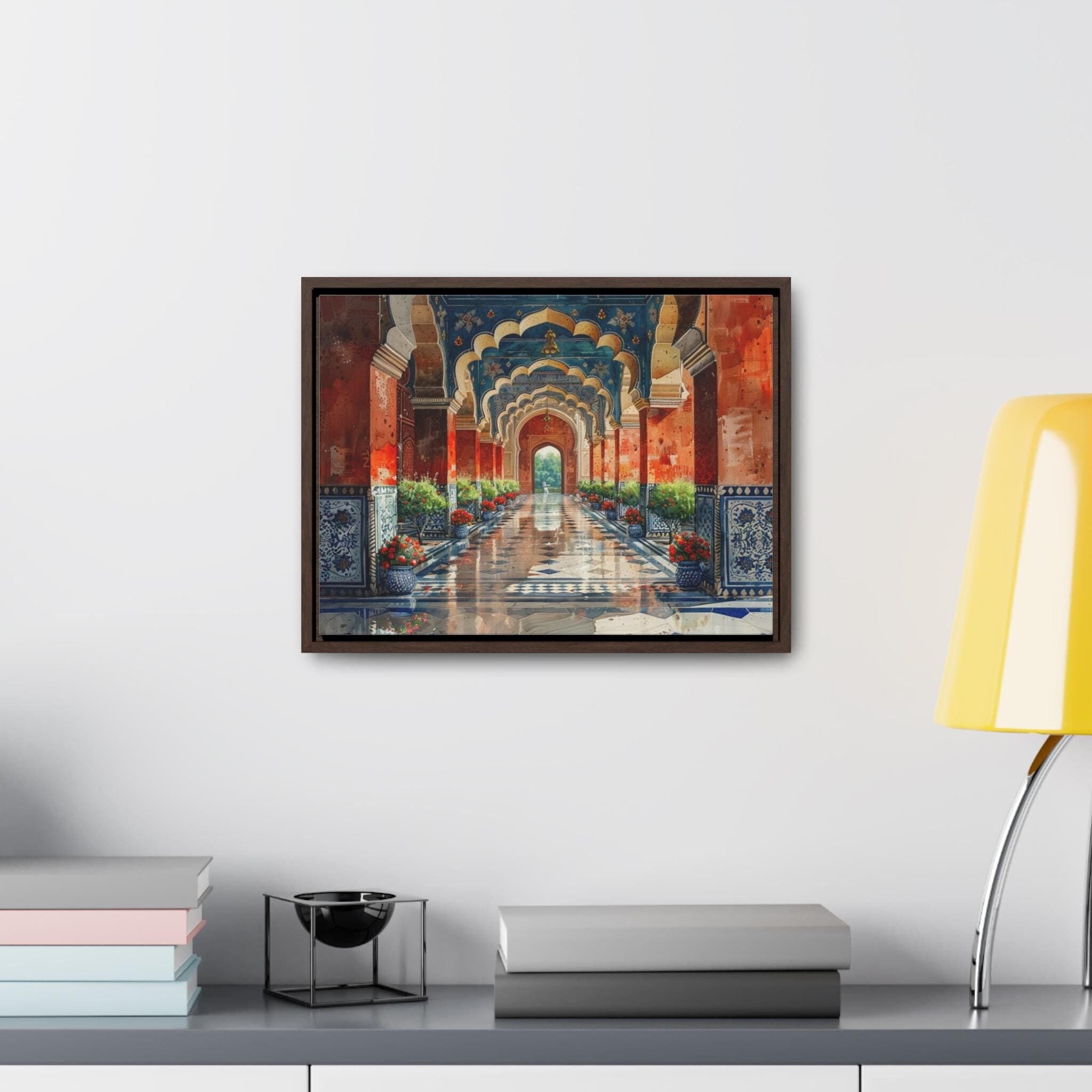 Mughal Style Art - Digital Download Only - Afghan Pakistani Indian Subcontinent Persian Palace Oil Painting, Royal Wall Print Poster