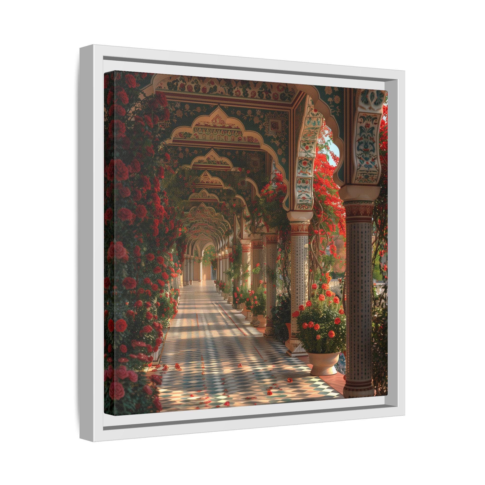 Mughal Style Art Palace Painting, Gallery Canvas Square Frame, Mughal Palace Afghan Pakistani Indian Subcontinent Persian Wall Print Poster - image 5
