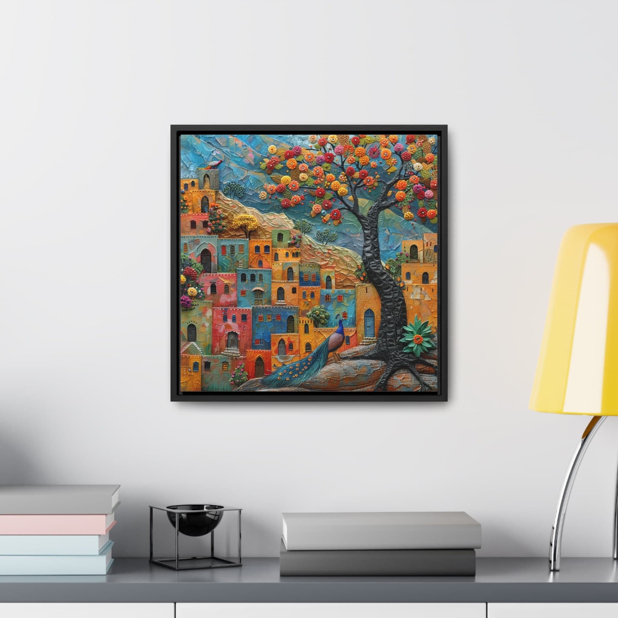 Sindhi Village Art Painting, Gallery Canvas Square Frame, Mughal Palace Afghan Pakistani Indian women Subcontinent Persian Wall Print Poster