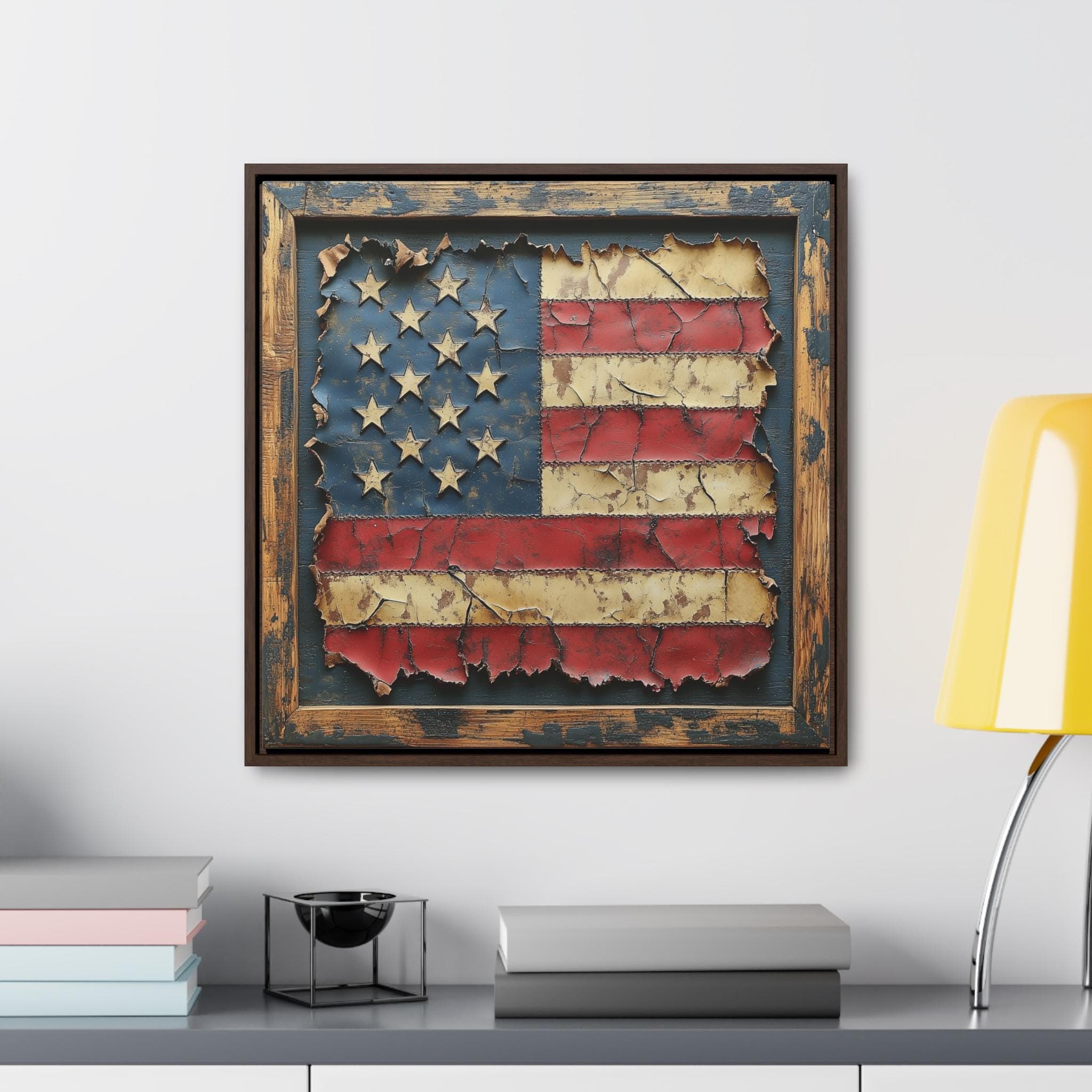 American 4th of July Canvas Framed Wall Art, Fireworks Independence day Decor Print Modern Summer Holiday Gift, USA Patriotic festive Cozy
