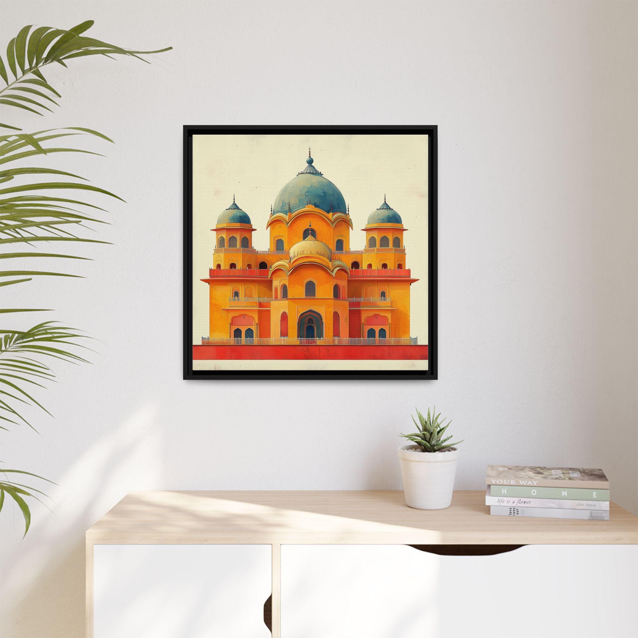 Mughal Style Palace Painting Framed Wall Art Afghan Pakistani Indian Southasian Persian Print Poster Islamic decor Lahore Delhi Jaipur desi