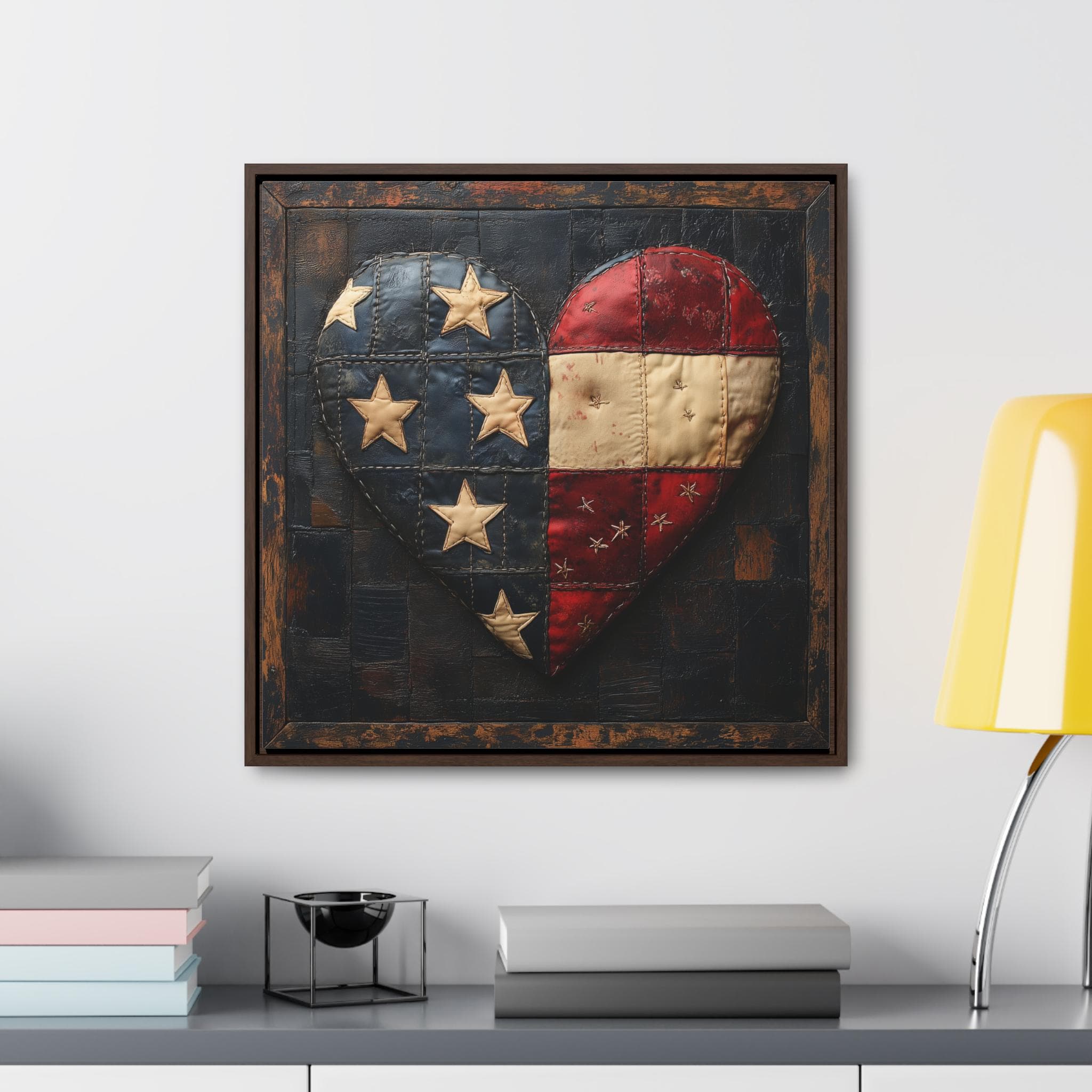 American 4th of July Canvas Framed Wall Art, Fireworks Independence day Decor Print Modern Summer Holiday Gift, USA Patriotic festive Cozy