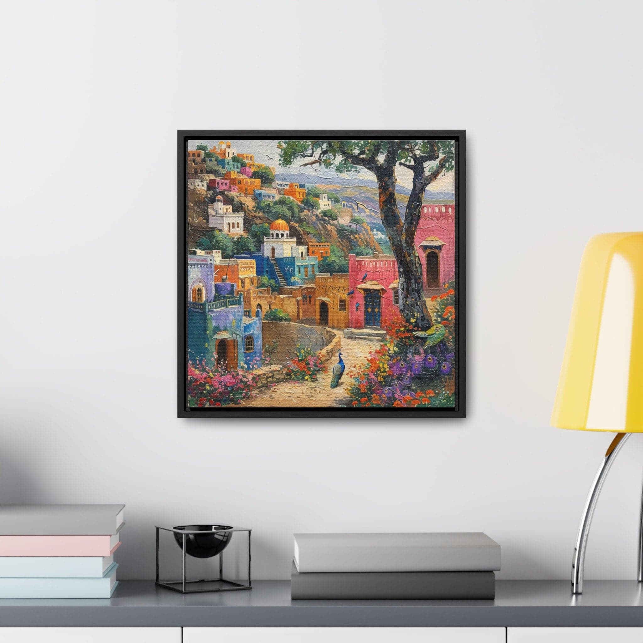 Sindhi Village Art Painting, Gallery Canvas Square Frame, Mughal Palace Afghan Pakistani Indian women Subcontinent Persian Wall Print Poster