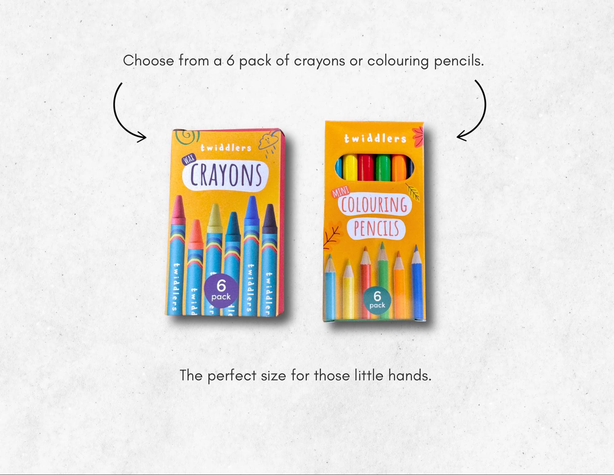 wax based 6 pack of crayons or colouring pencils