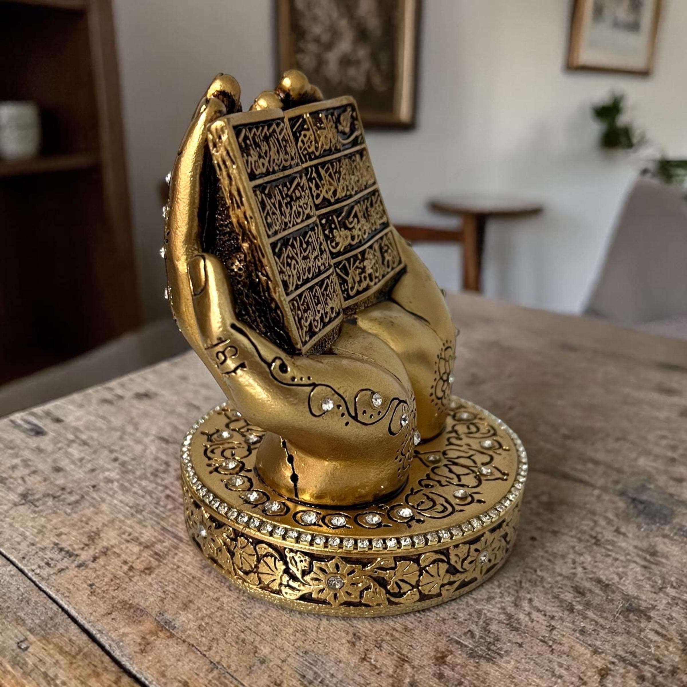 Ayatul Kursi Desk Ornament, Gold Quran Verse Sculpture, Islamic Home Decor, Muslim Gift, Hajj, Umrah, Eid Gift - image 4