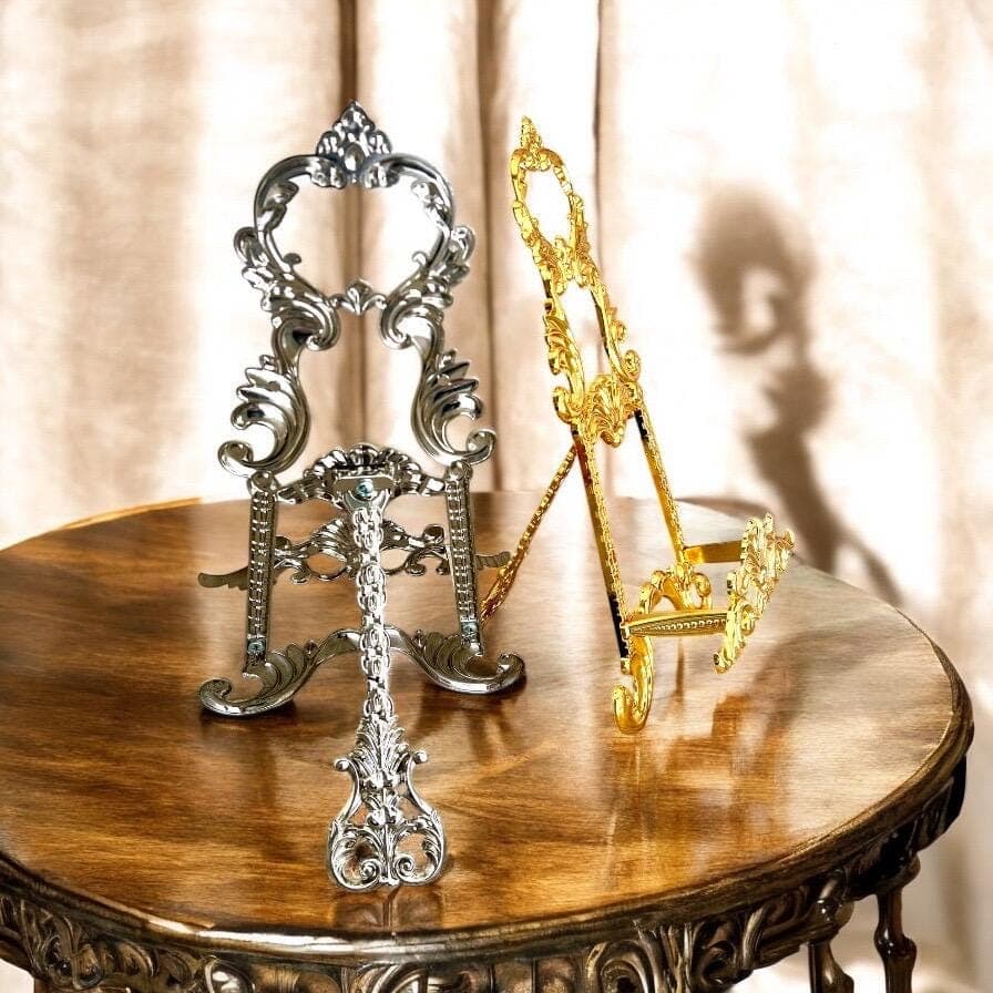 Foldable Metal Easel Stand: Gold or Silver Wedding Decor - image 3