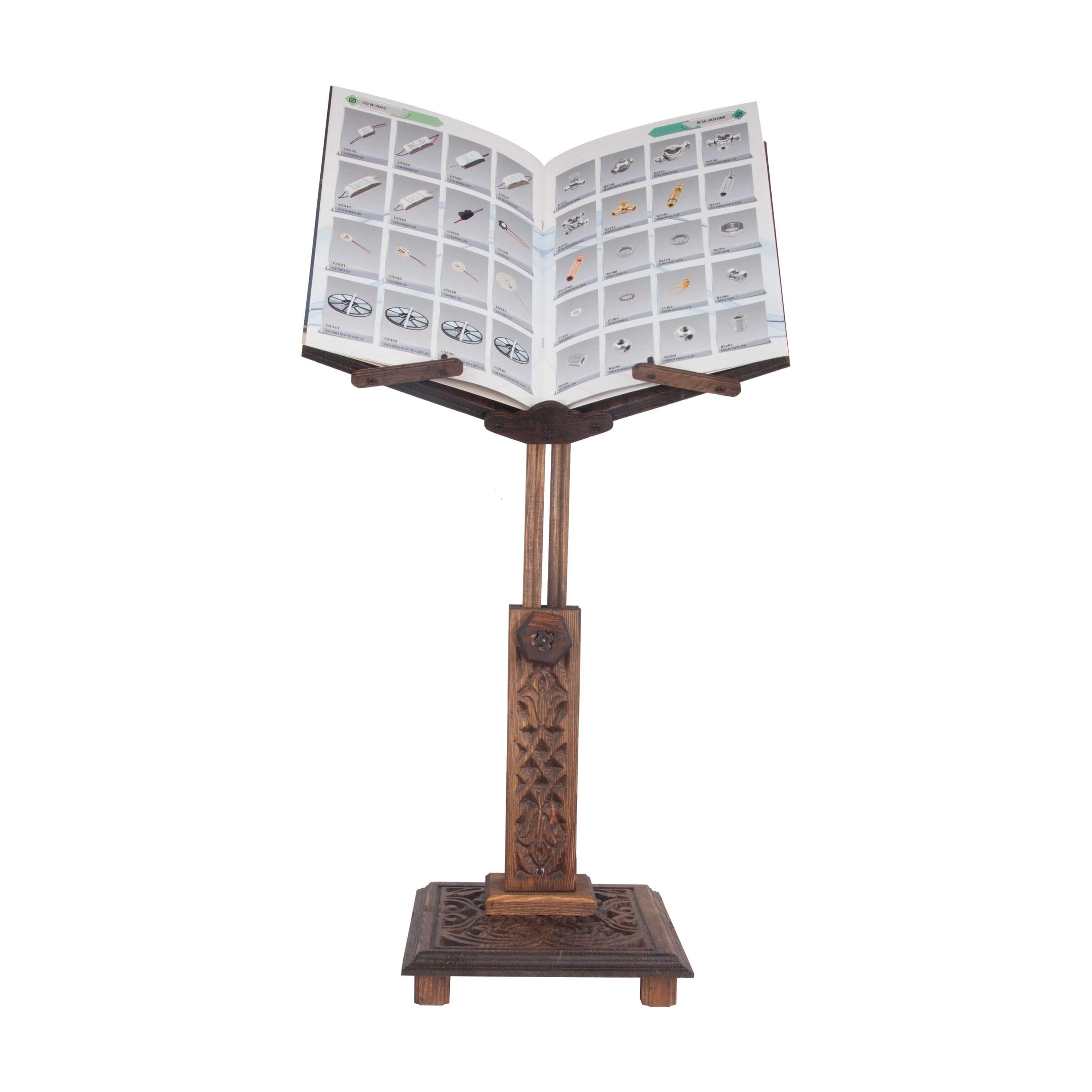 Adjustable Wooden Book Stand, Carved Quran Holder, Lectern - image 4