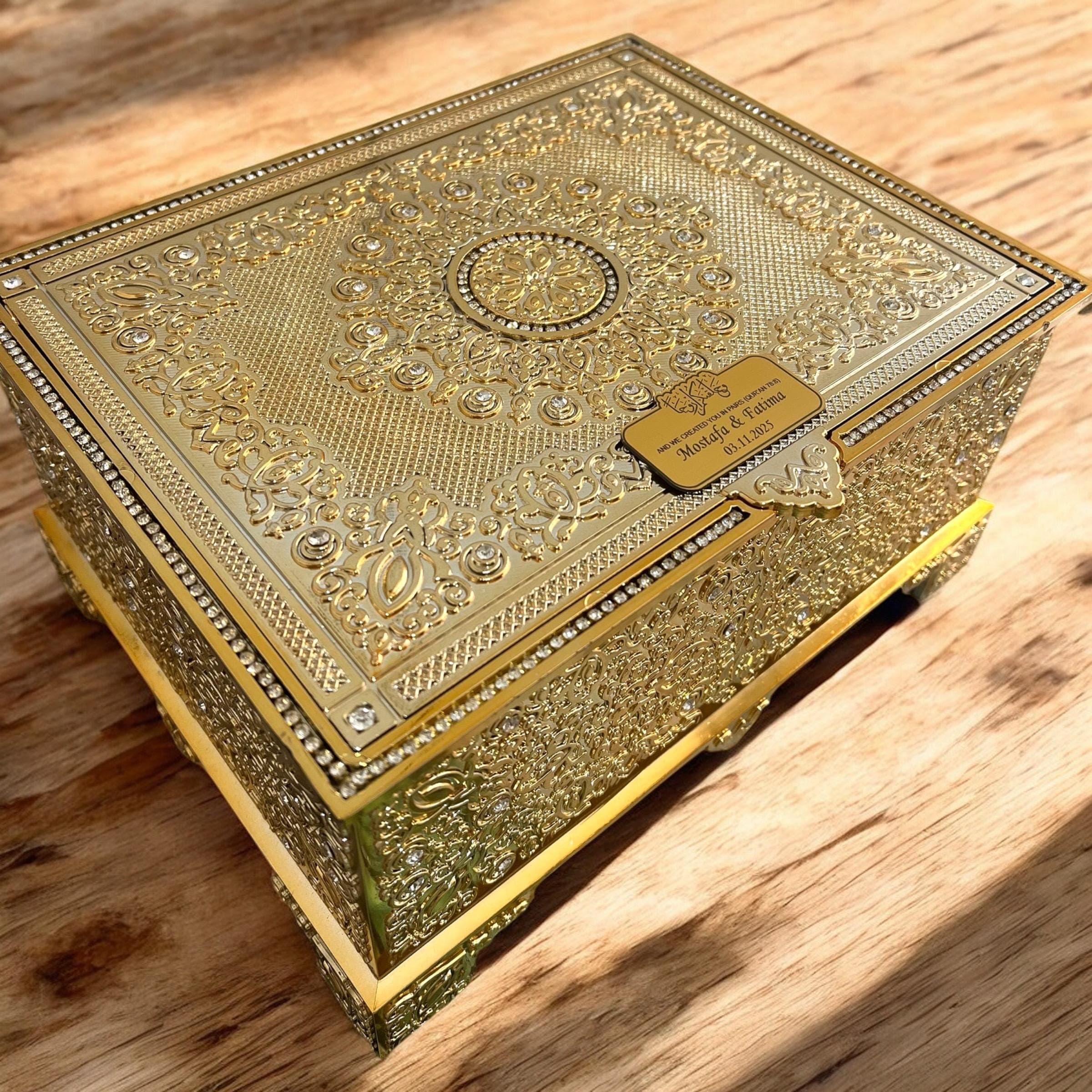 Personalized Boxed Quran Gift Set: Prayer Rug & Tasbeeh Included, Nikkah, Hajj, Umrah, Housewarming Gift - image 3