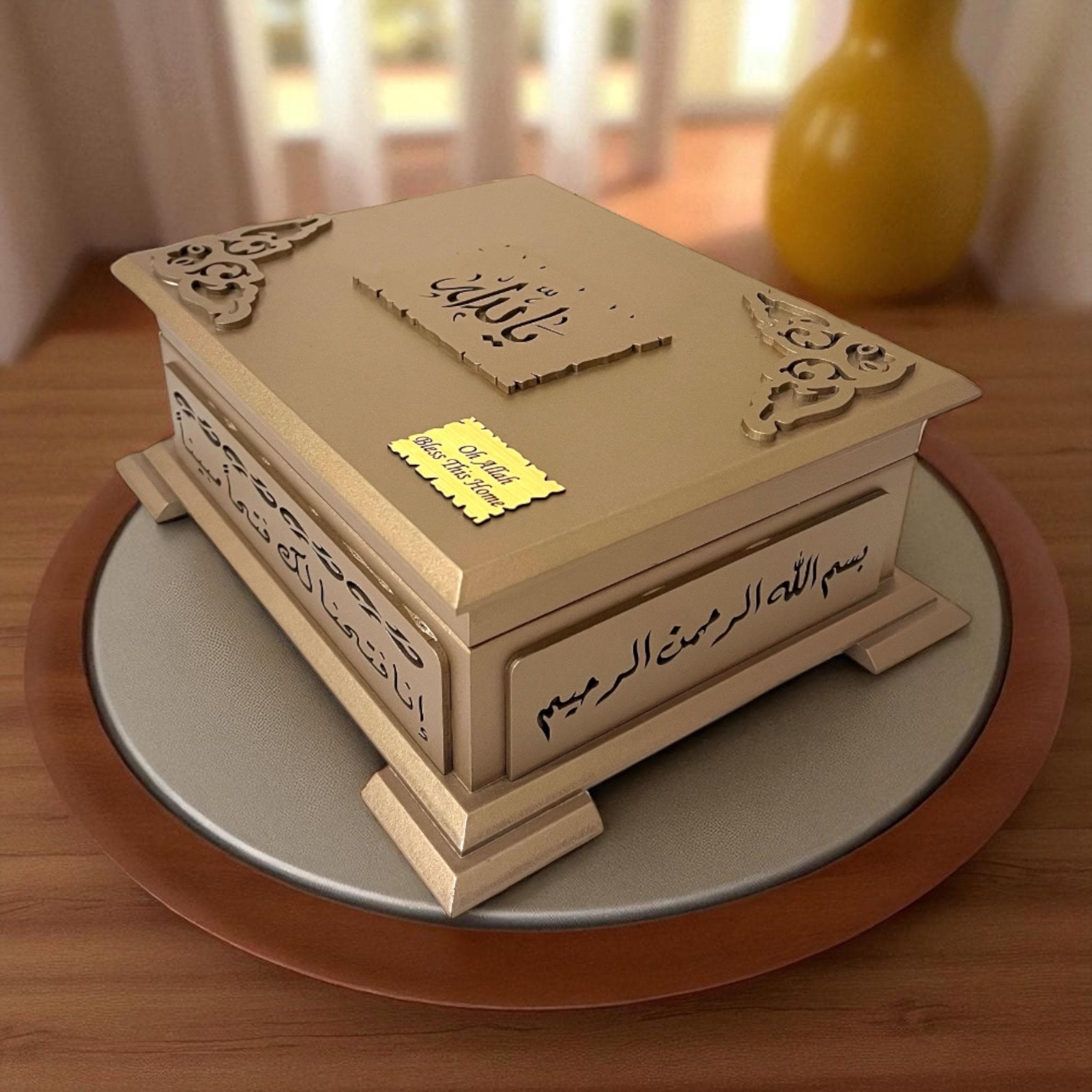 Personalized Wooden Quran Box: Quran Holder, Islamic Wedding - Ramadan Gift - image 3