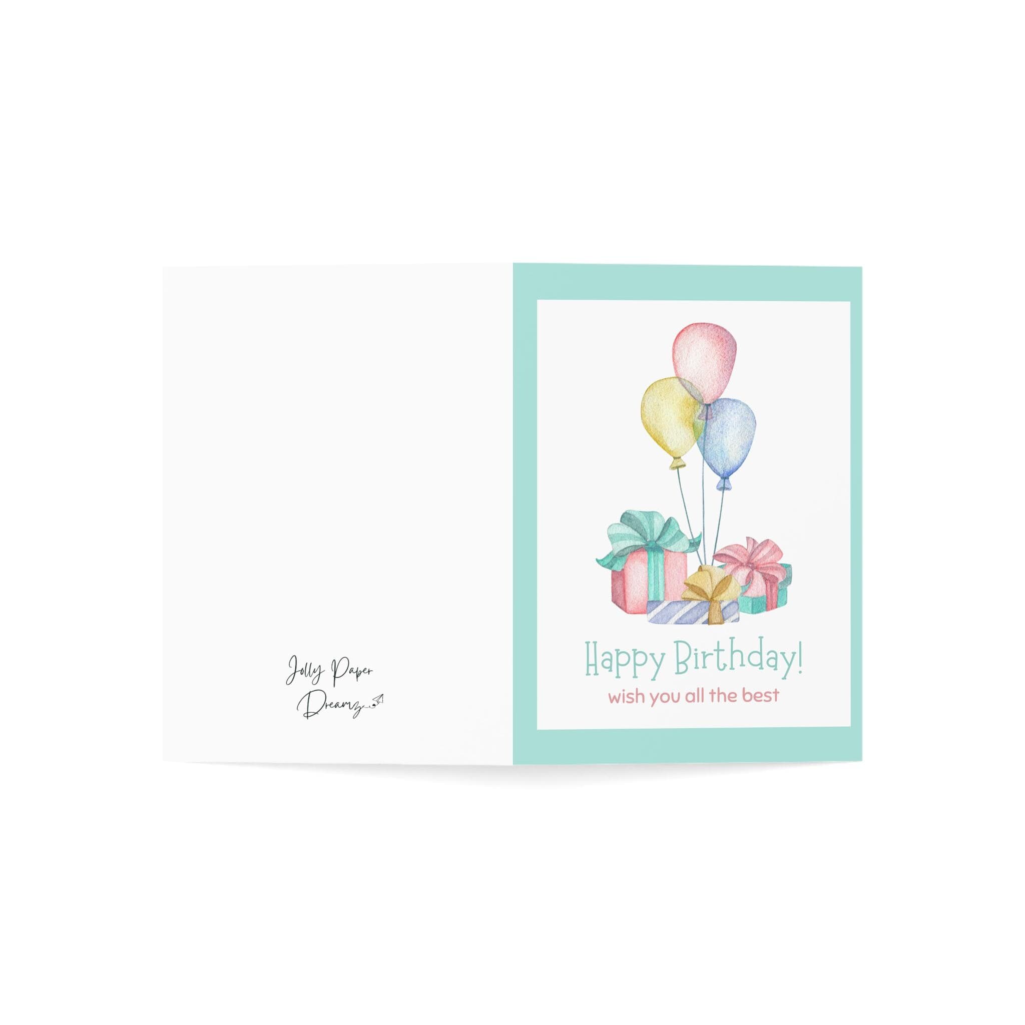 Balloon Birthday Card: Gifts and Balloons, Blank Inside - image 4