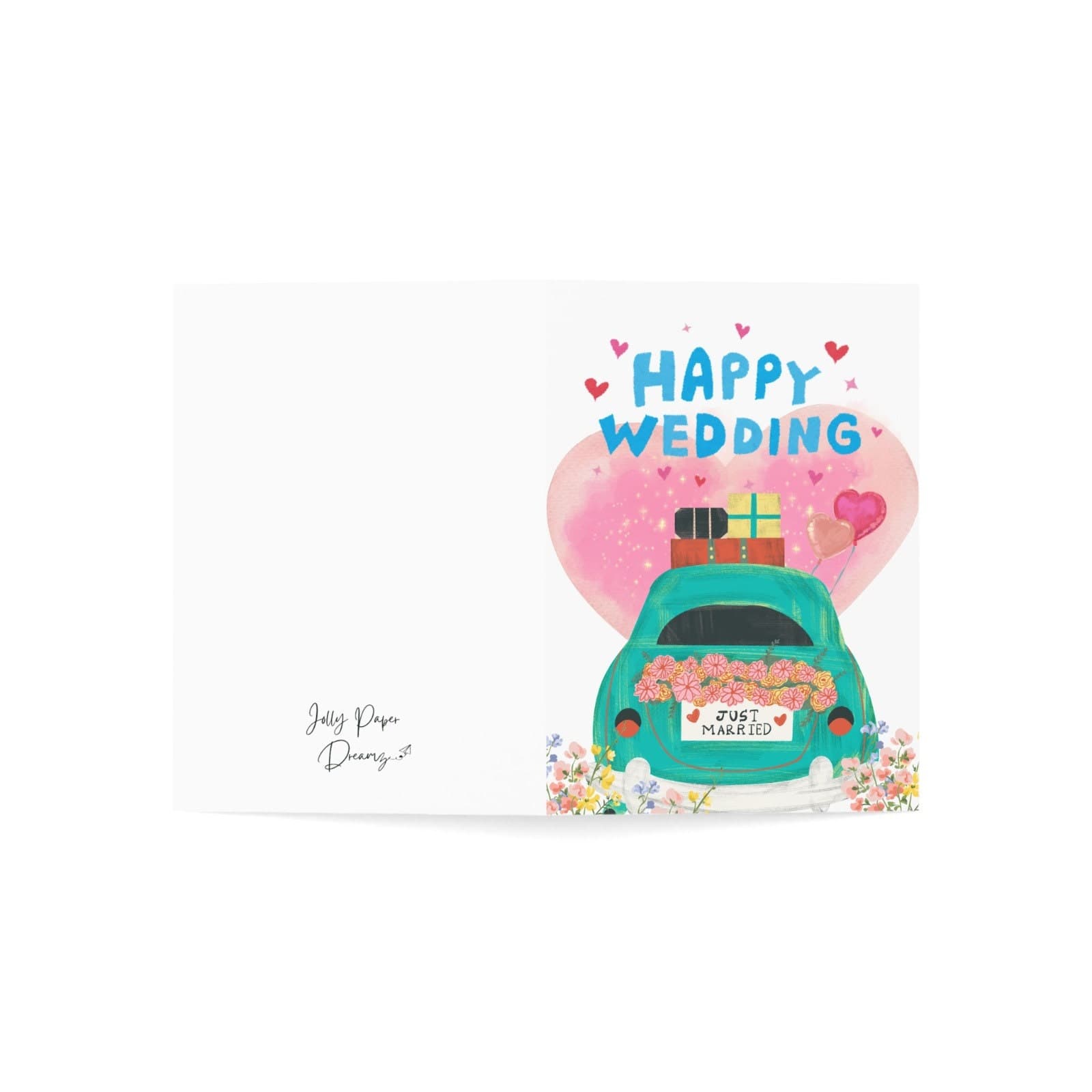 Happy Wedding Car Card, Newlywed Gift (4.25x6.25) - image 3