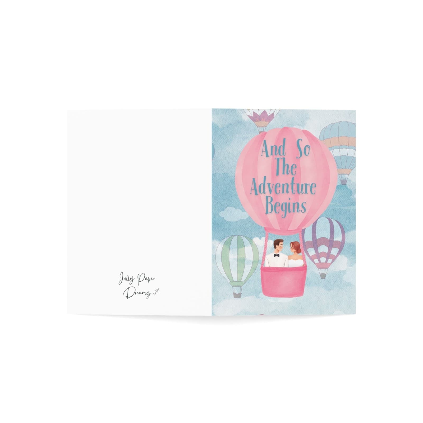 Adventure Begins Wedding Card: Hot Air Balloon Design - image 3