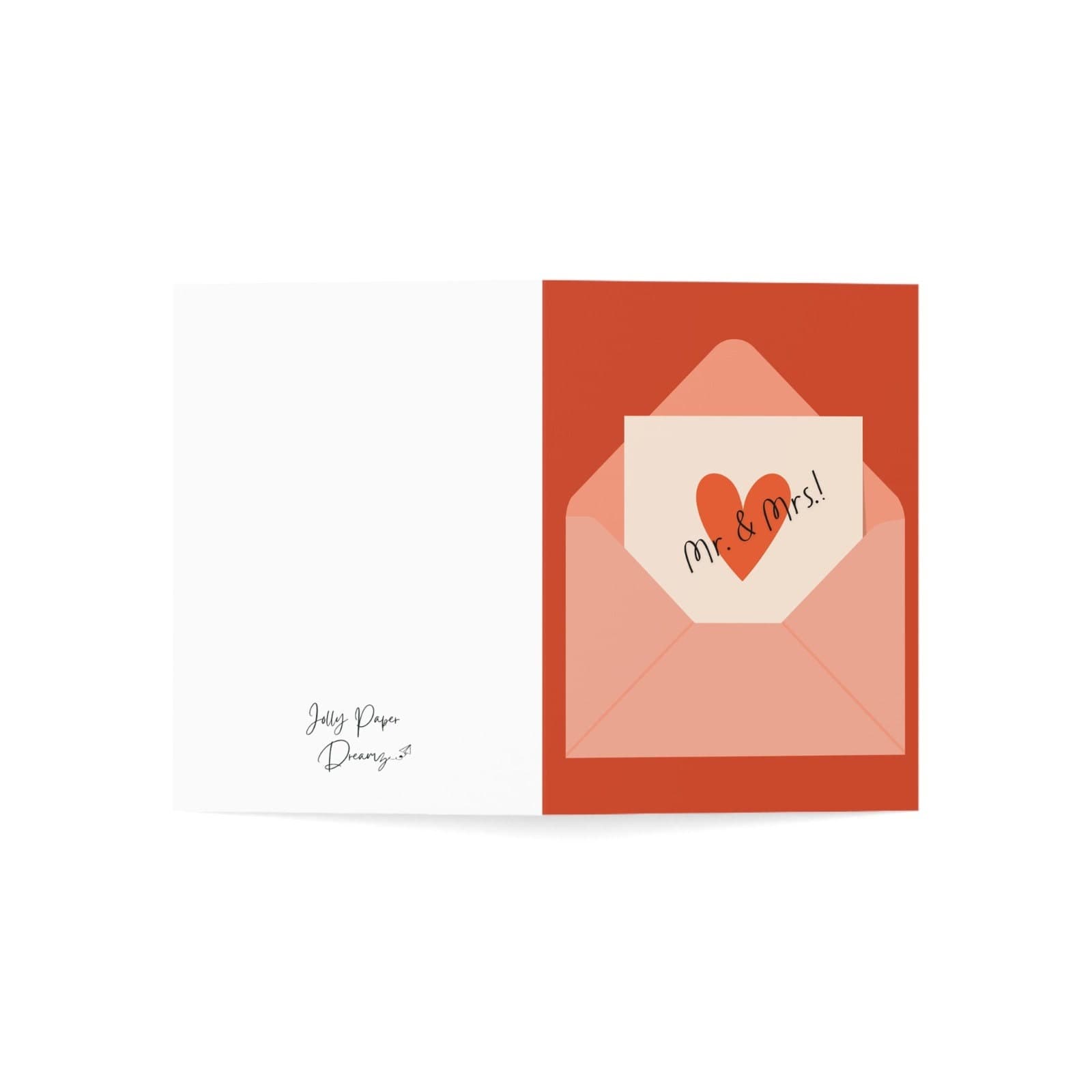 Mr. & Mrs. Hearts Wedding Card (4.25x6.25) - image 4