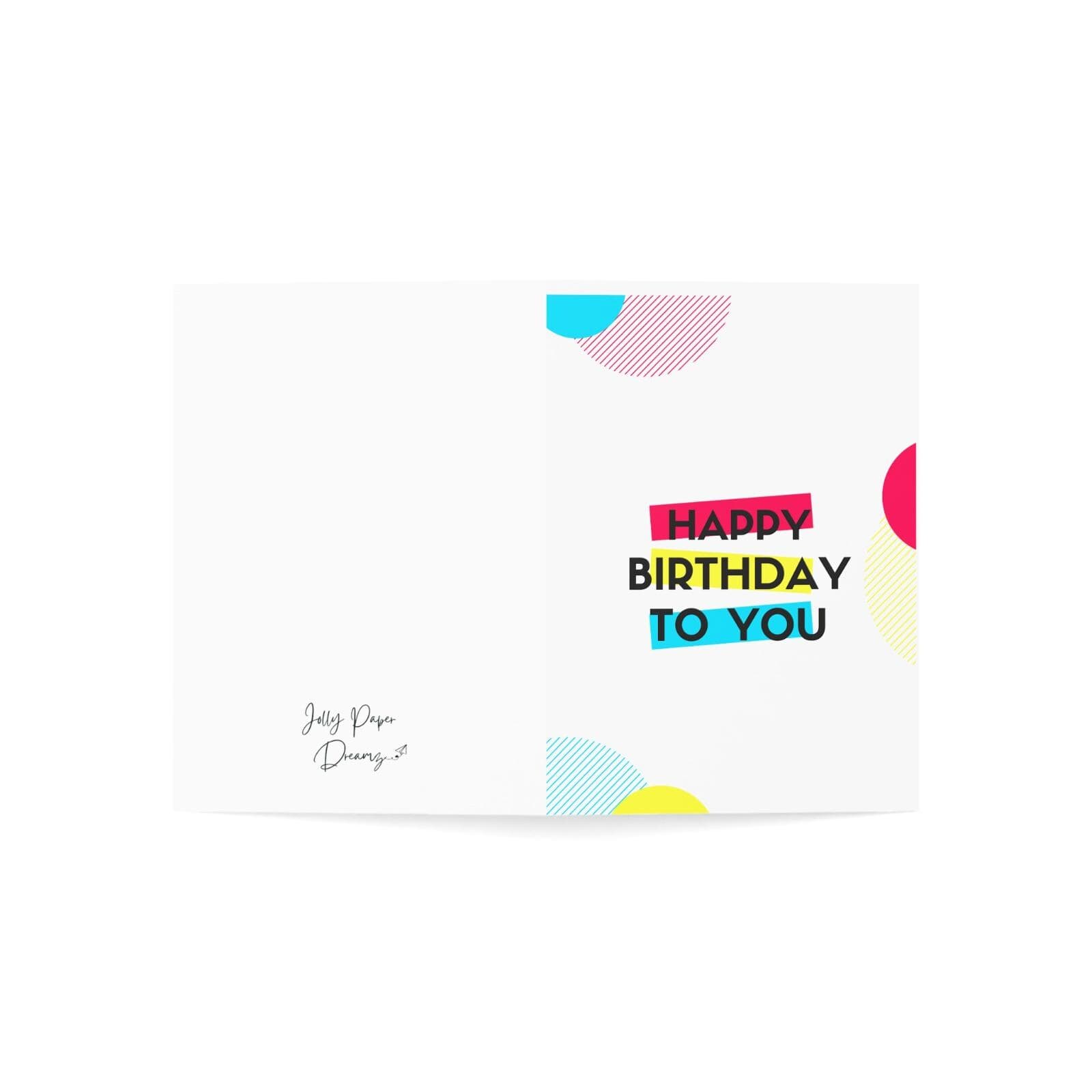 Happy Birthday Card: Colorful Modern Design, Blank Inside - image 3