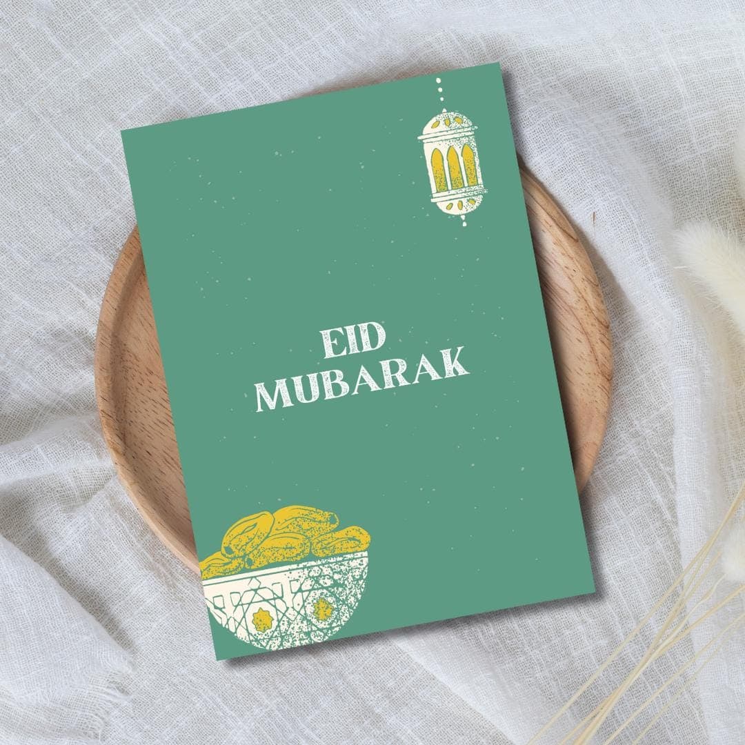 Eid Mubarak Greeting Card, Islamic Holiday Card, Islamic Greeting Card